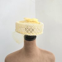 1960 Mr. John Capric pale yellow pill box hat