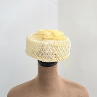 1960 Mr. John Capric pale yellow pill box hat