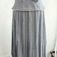 1940 gingham peplum blouse + pleated skirt set, size small