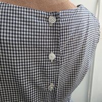1940 gingham peplum blouse + pleated skirt set, size small