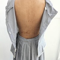 1940 gingham peplum blouse + pleated skirt set, size small