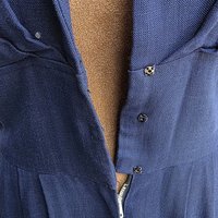 1940 midnight blue dress with pleated skirt, size small