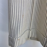 1920 pinstriped wool trouser pants with button fly, size 28 waist