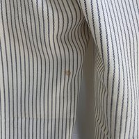 1920 pinstriped wool trouser pants with button fly, size 28 waist