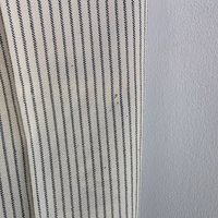 1920 pinstriped wool trouser pants with button fly, size 28 waist