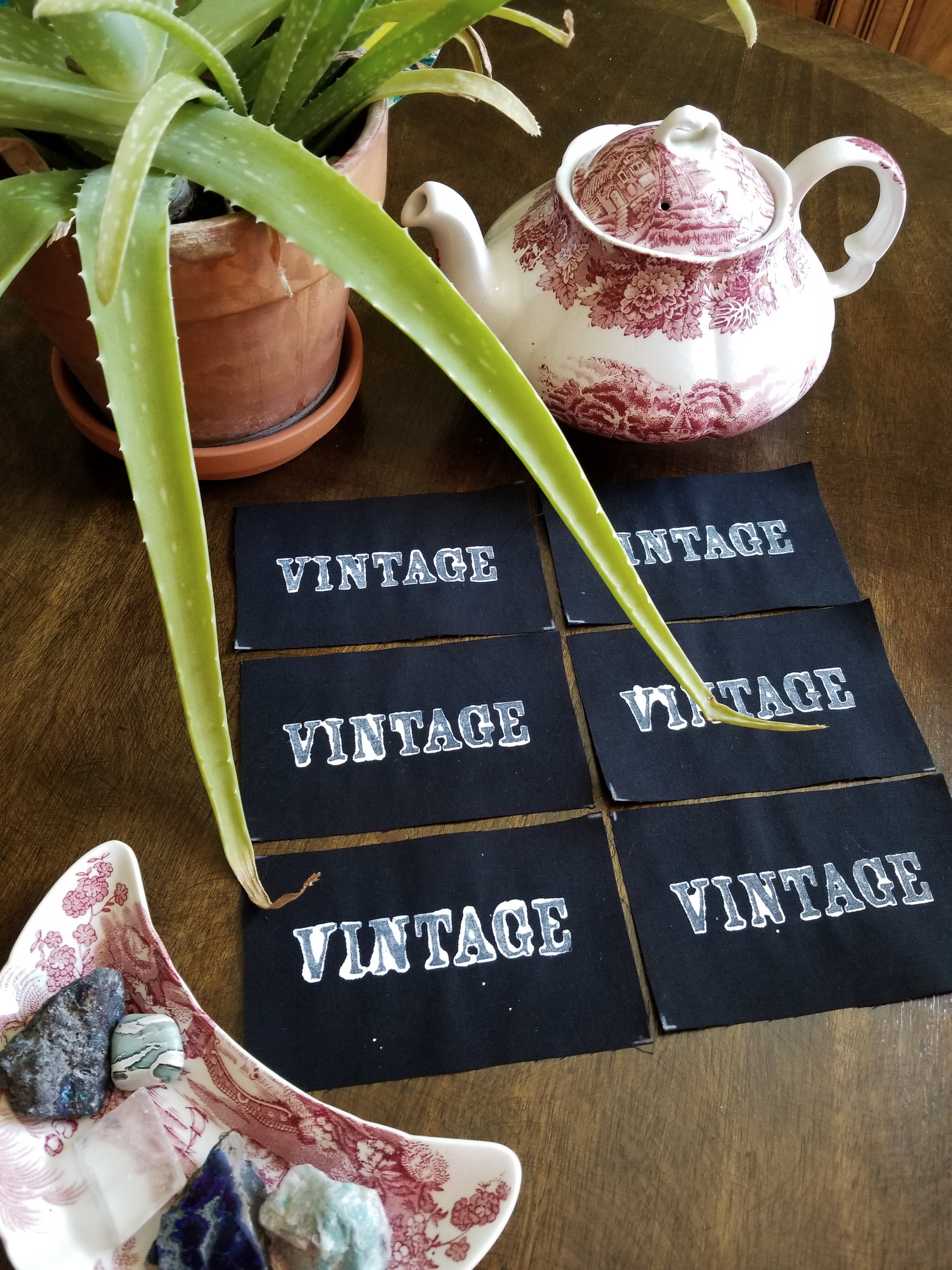 Vintage hand stamped patch, hand made patches, black and white patch with FREE SHIPPING