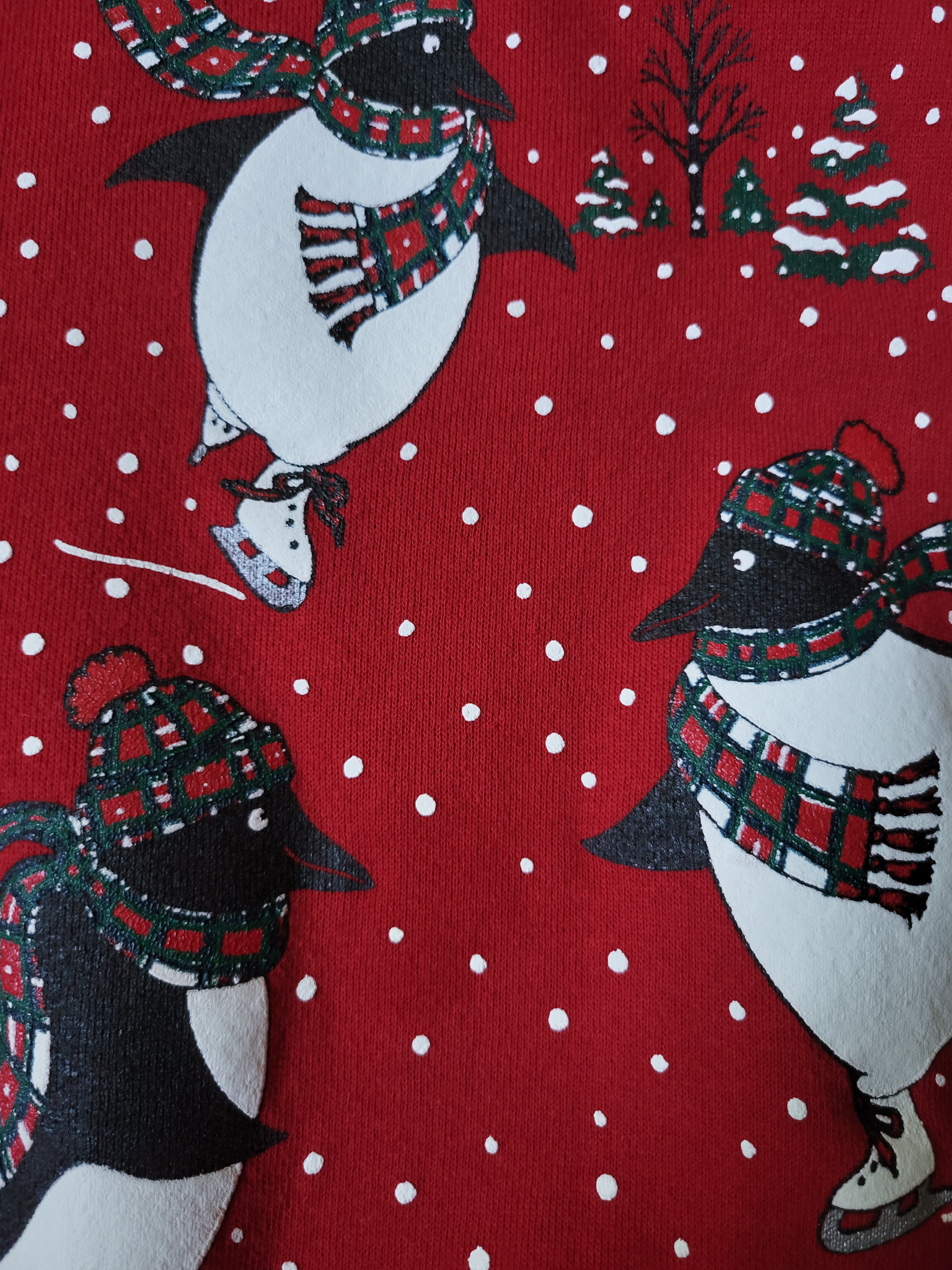 80's cute penguin Christmas sweatshirt, women's size large