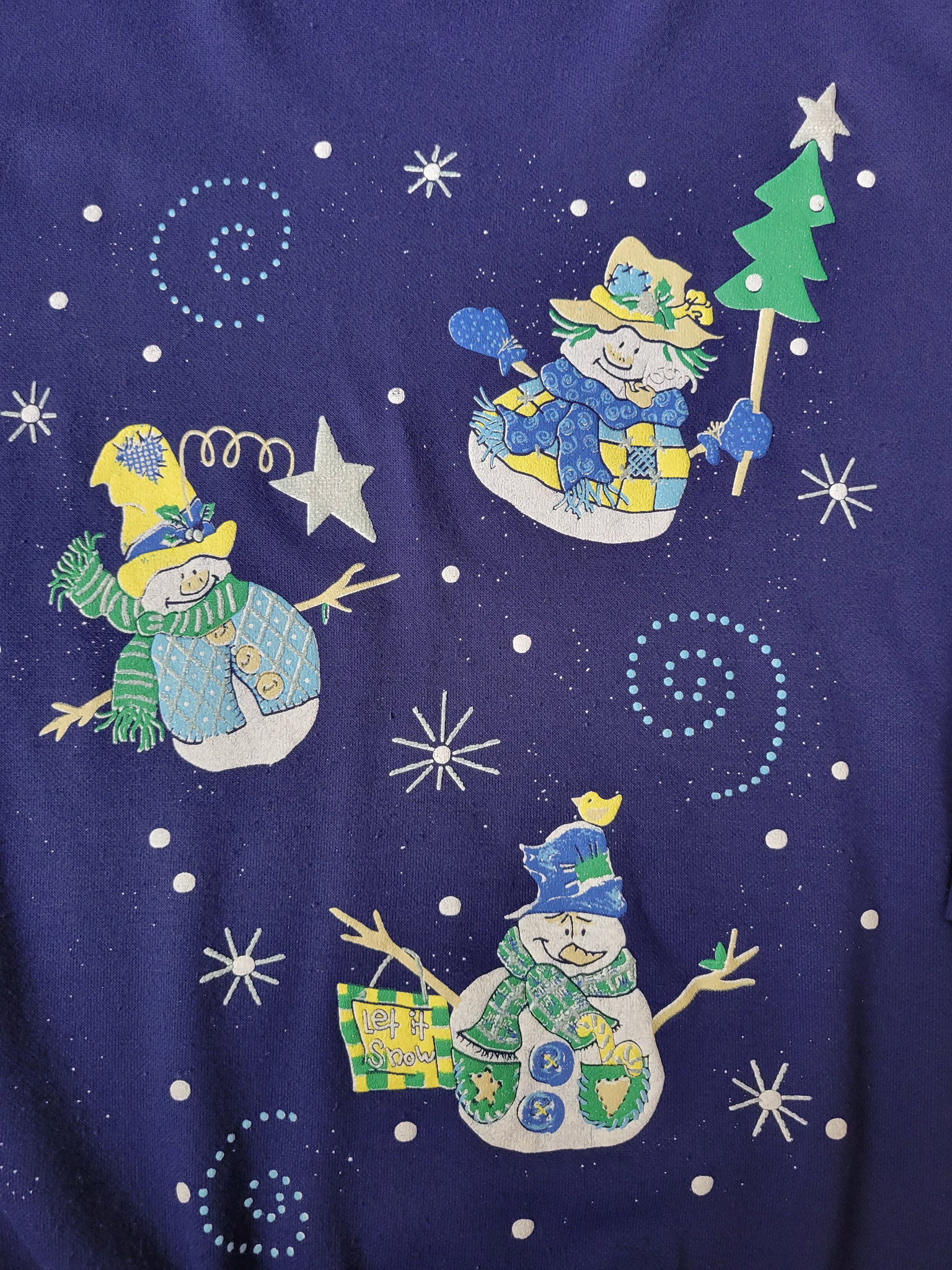 80's snowman Christmas sweatshirt, women's size 2XL