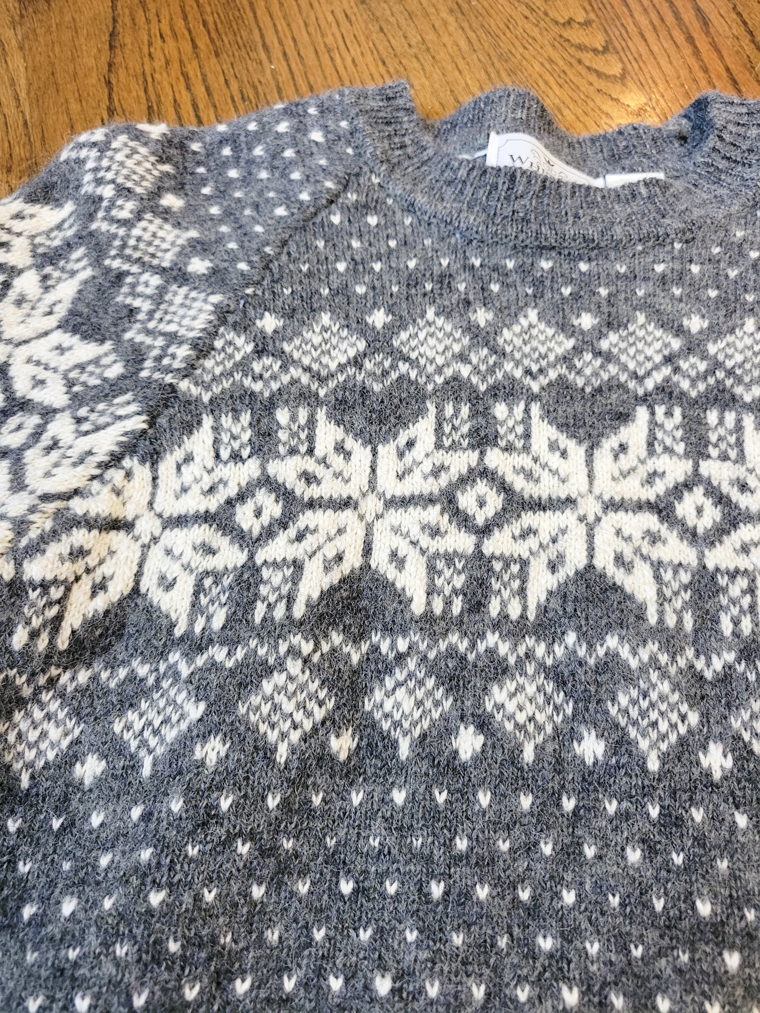 90's grey wool Christmas sweater, women's size XL