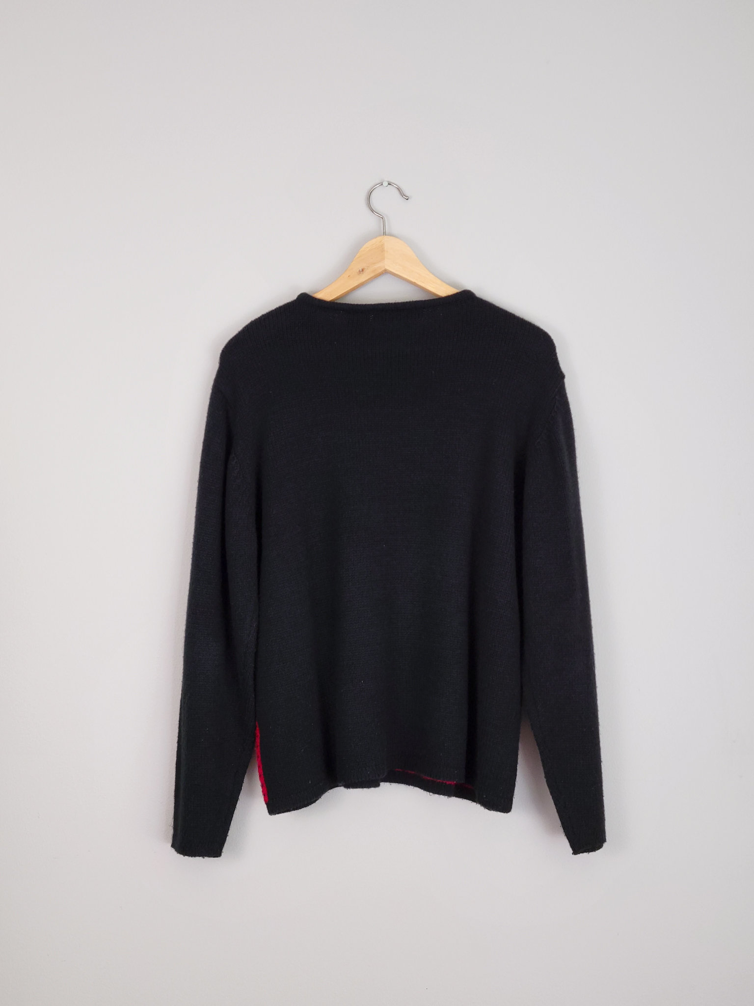 90's black and red houndstooth sweater, women's large