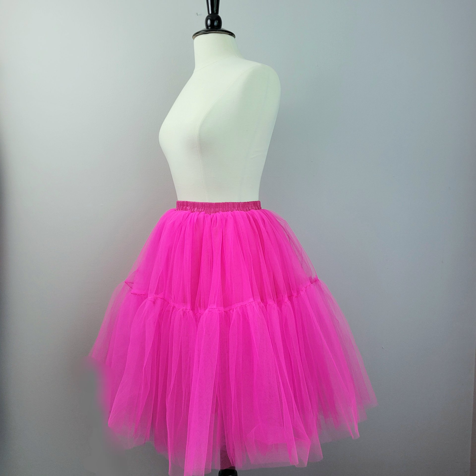 Fuchsia pink tulle tutu skirt, small medium large XL