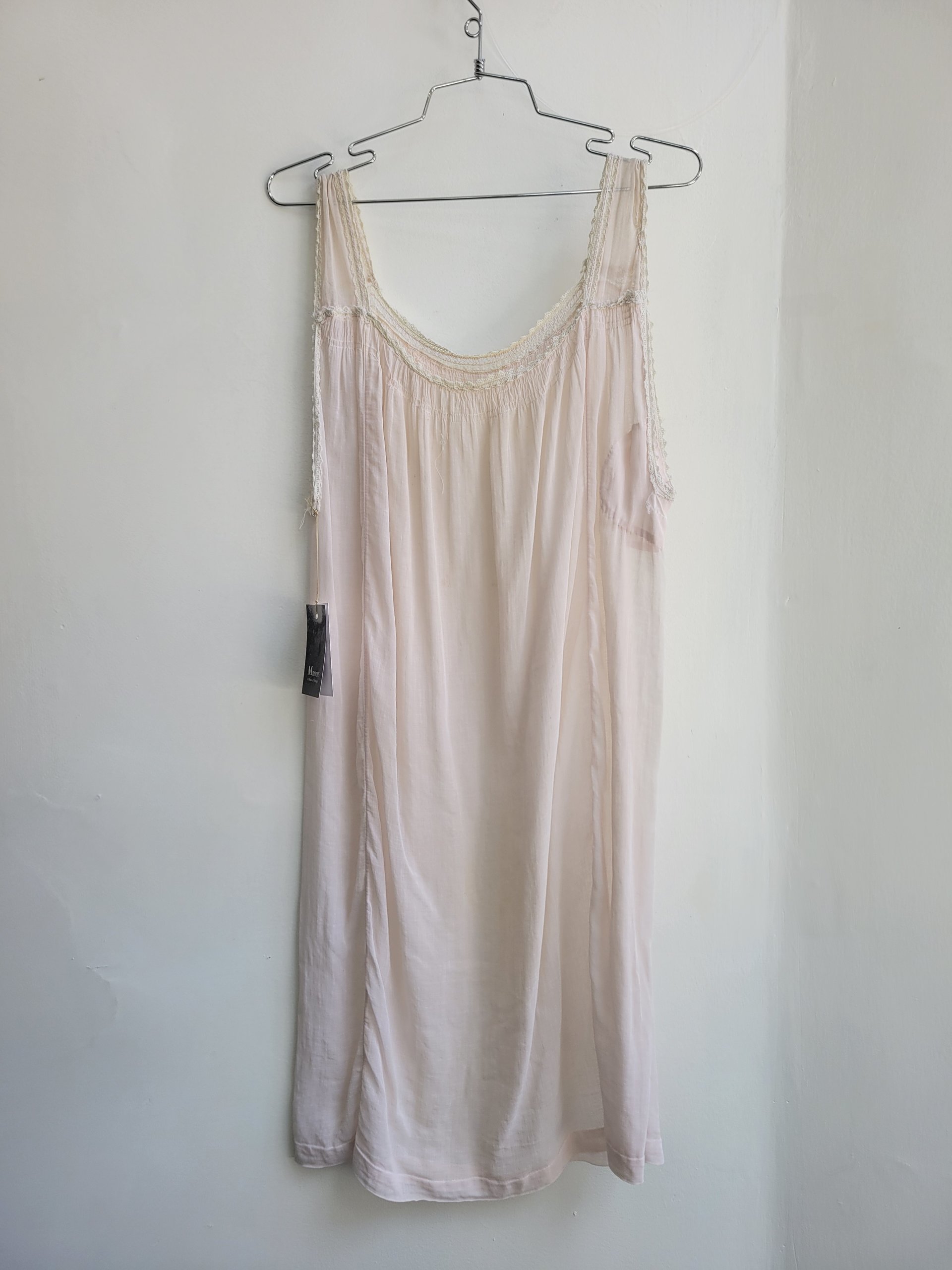 1920's thrashed and patched gauzy cotton nightgown, medium