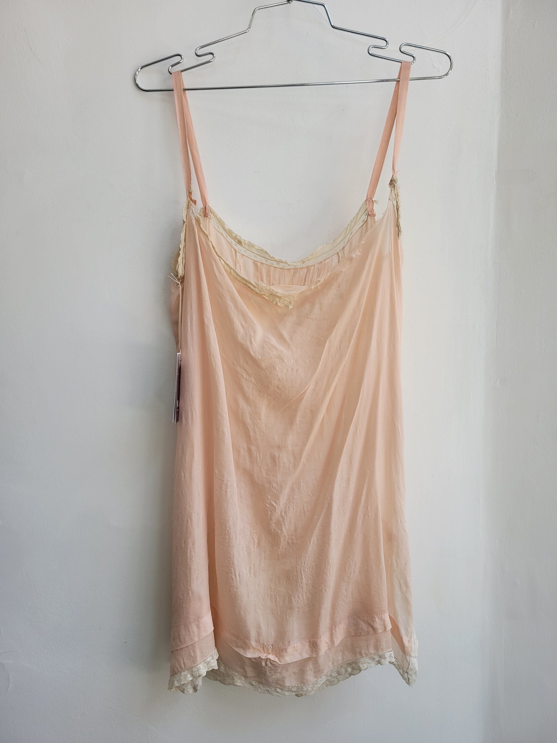 1920's distressed pink teddy lingerie romper, small