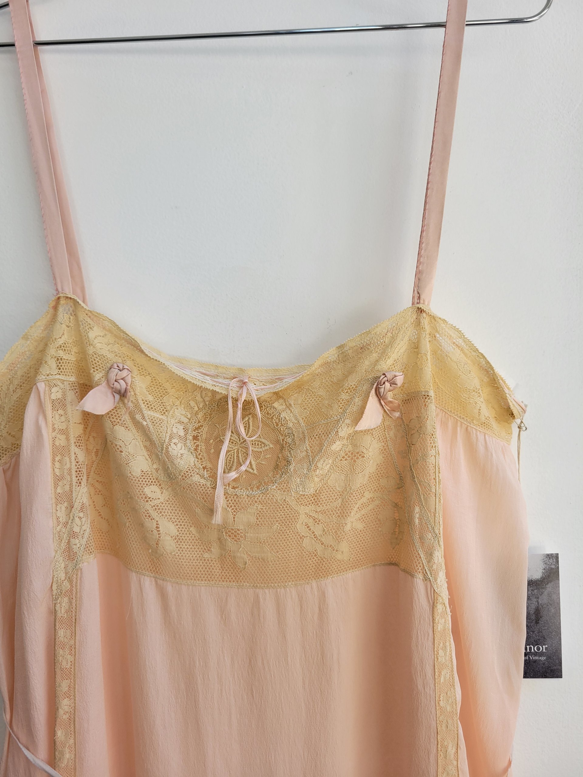 1920's light pink teddy lingerie romper, small