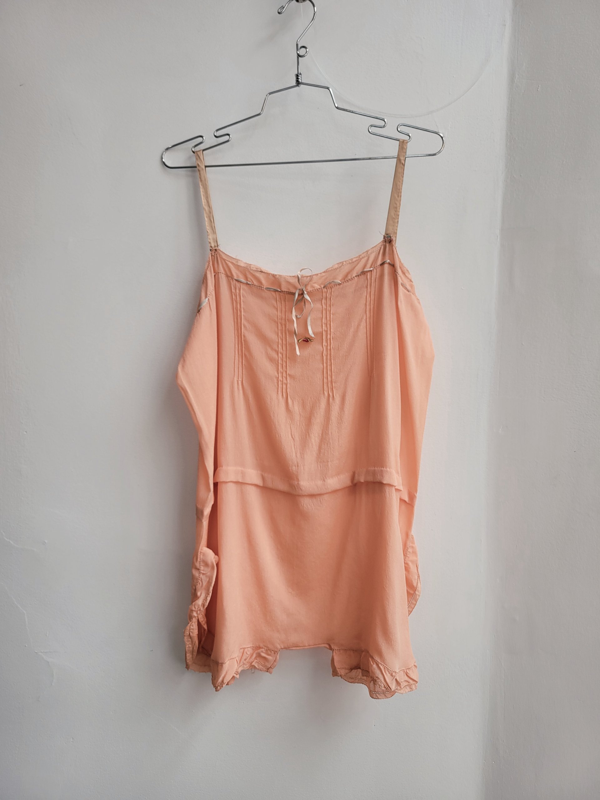 1920's peach teddy lingerie romper, small