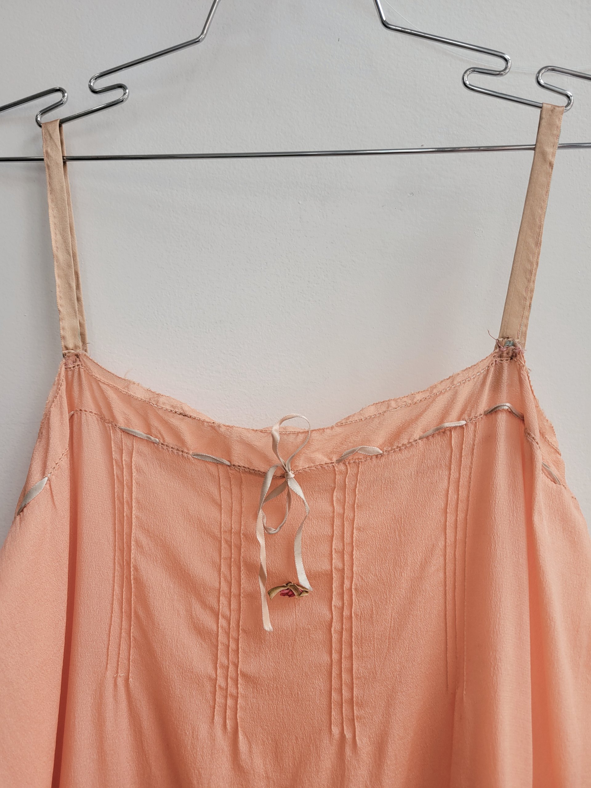 1920's peach teddy lingerie romper, small