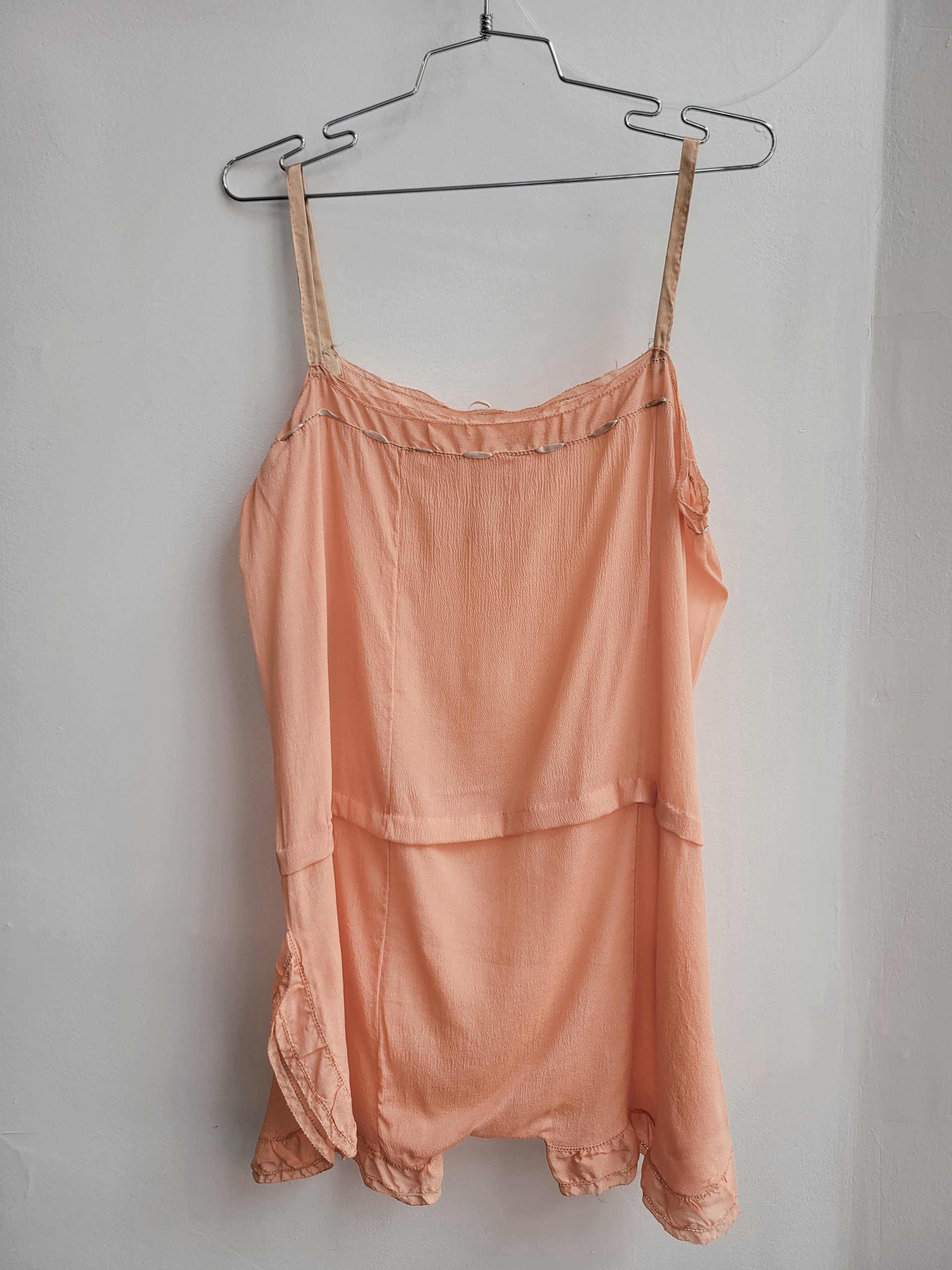 1920's peach teddy lingerie romper, small