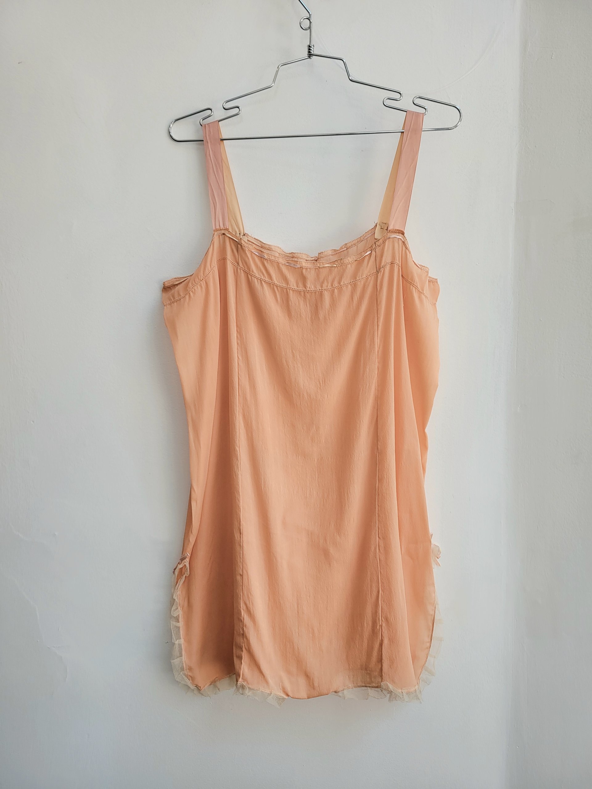 1920's peach teddy lingerie romper, small