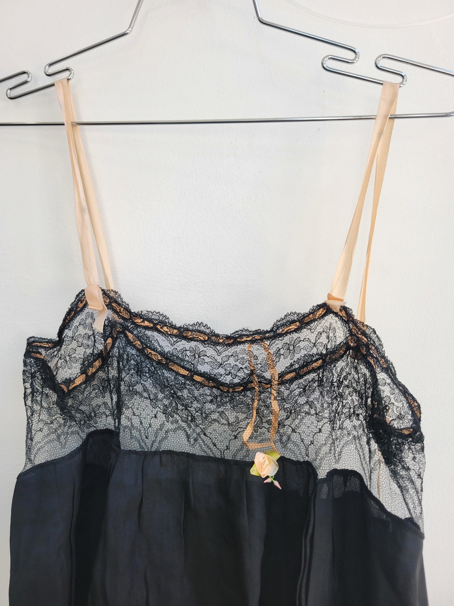 1920's black teddy lingerie romper, small