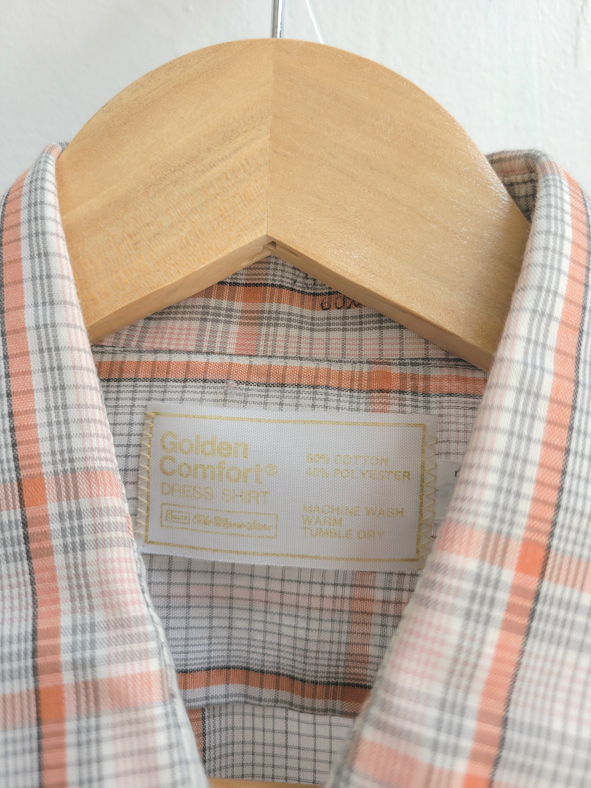 1970 Sears plaid button up shirt, size large