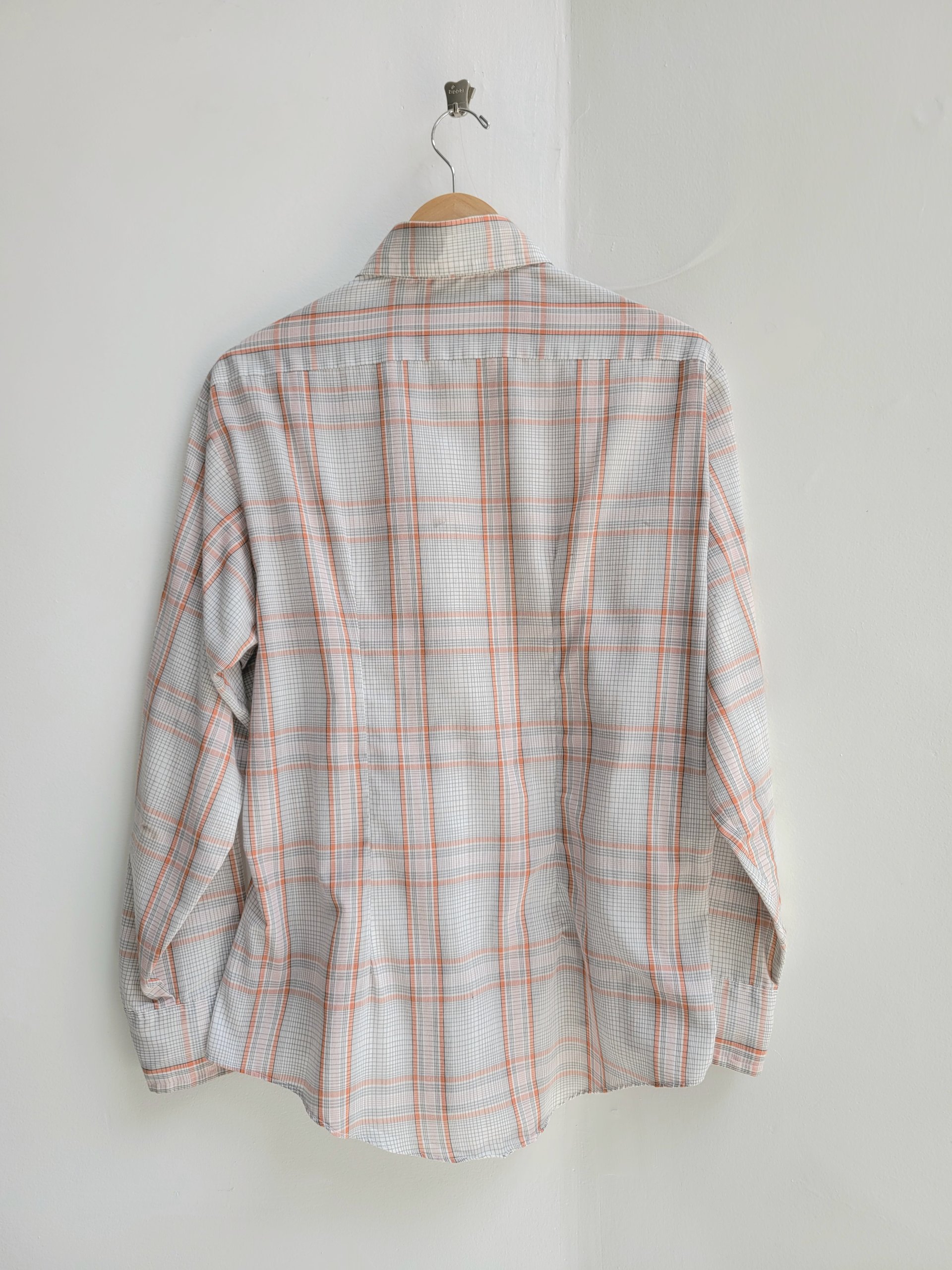 1970 Sears plaid button up shirt, size large