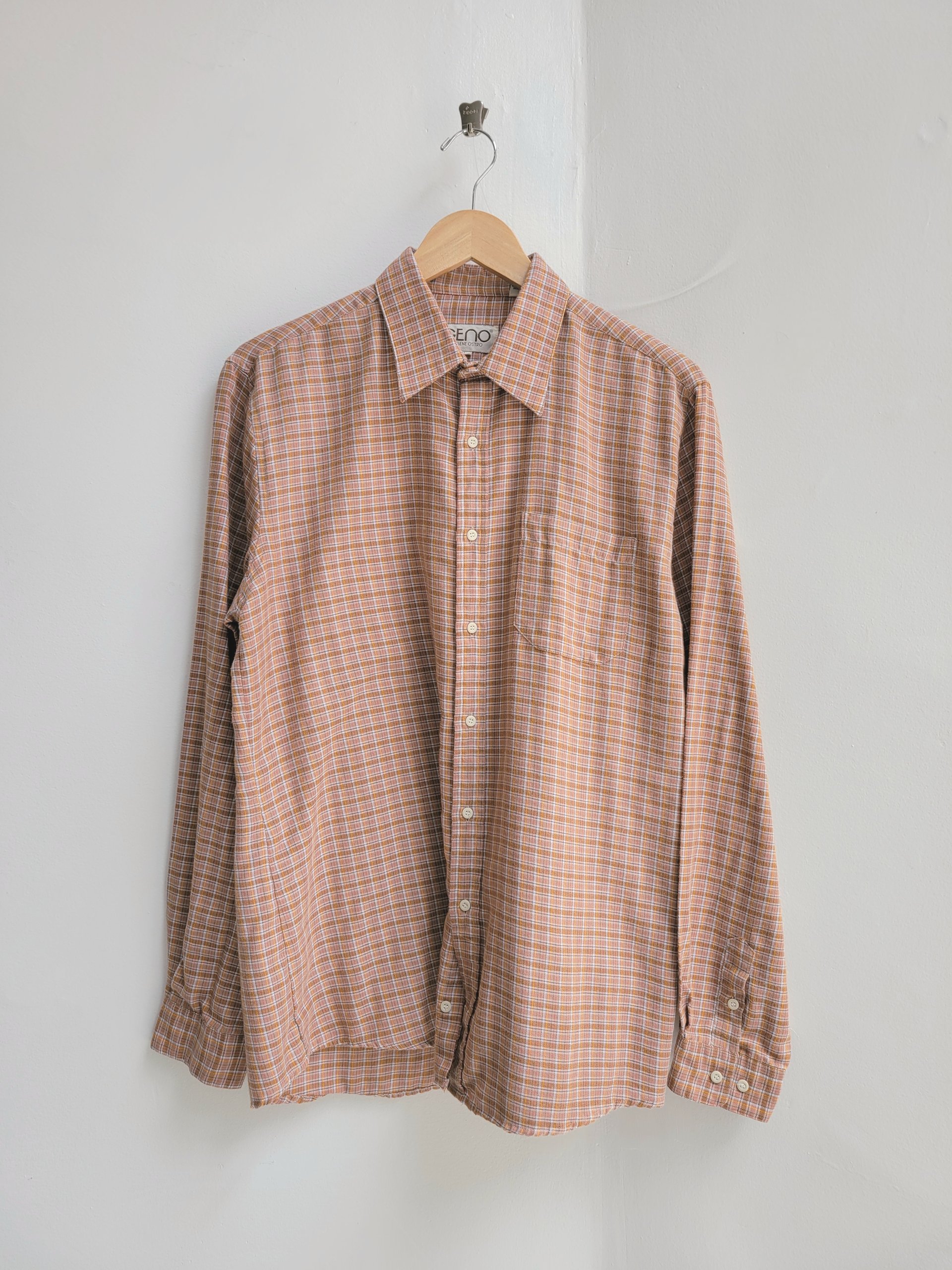 1980 grunge plaid button up shirt, size large