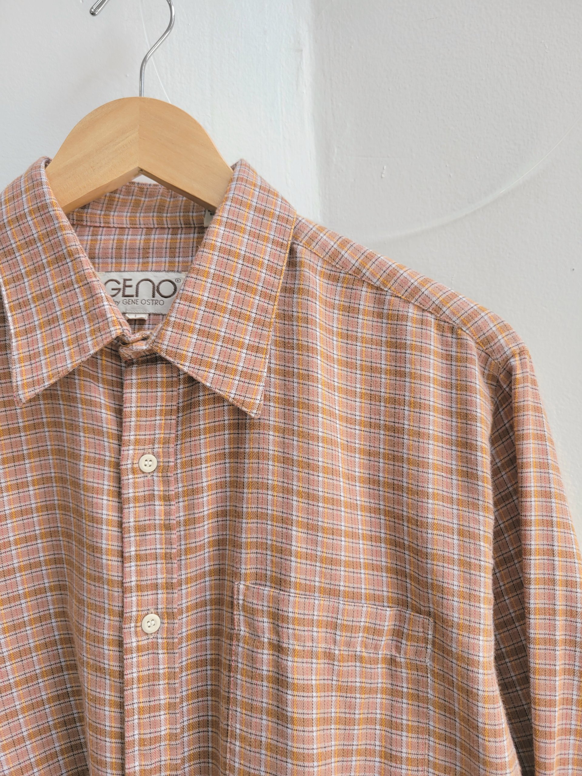 1980 grunge plaid button up shirt, size large