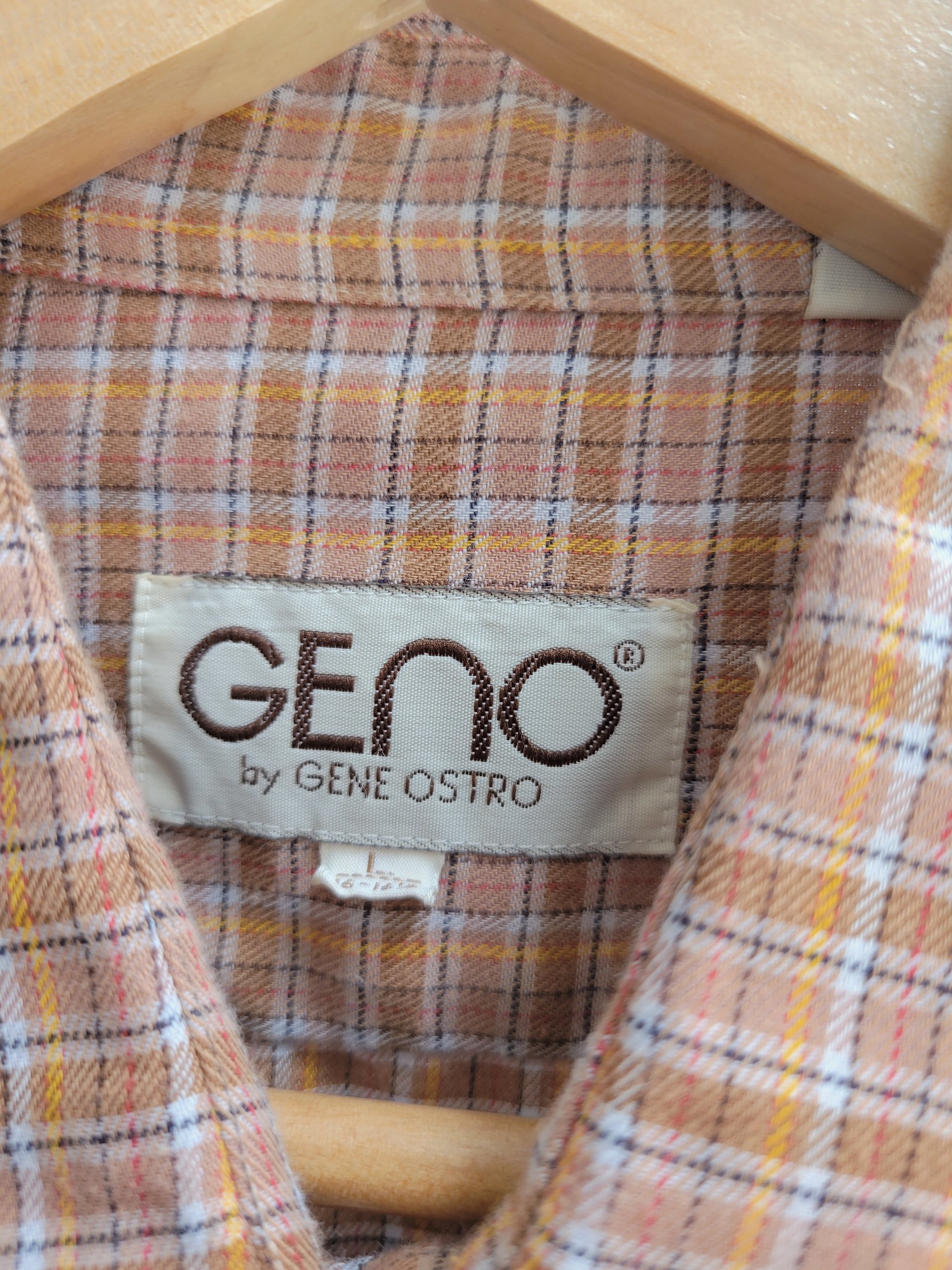 1980 grunge plaid button up shirt, size large