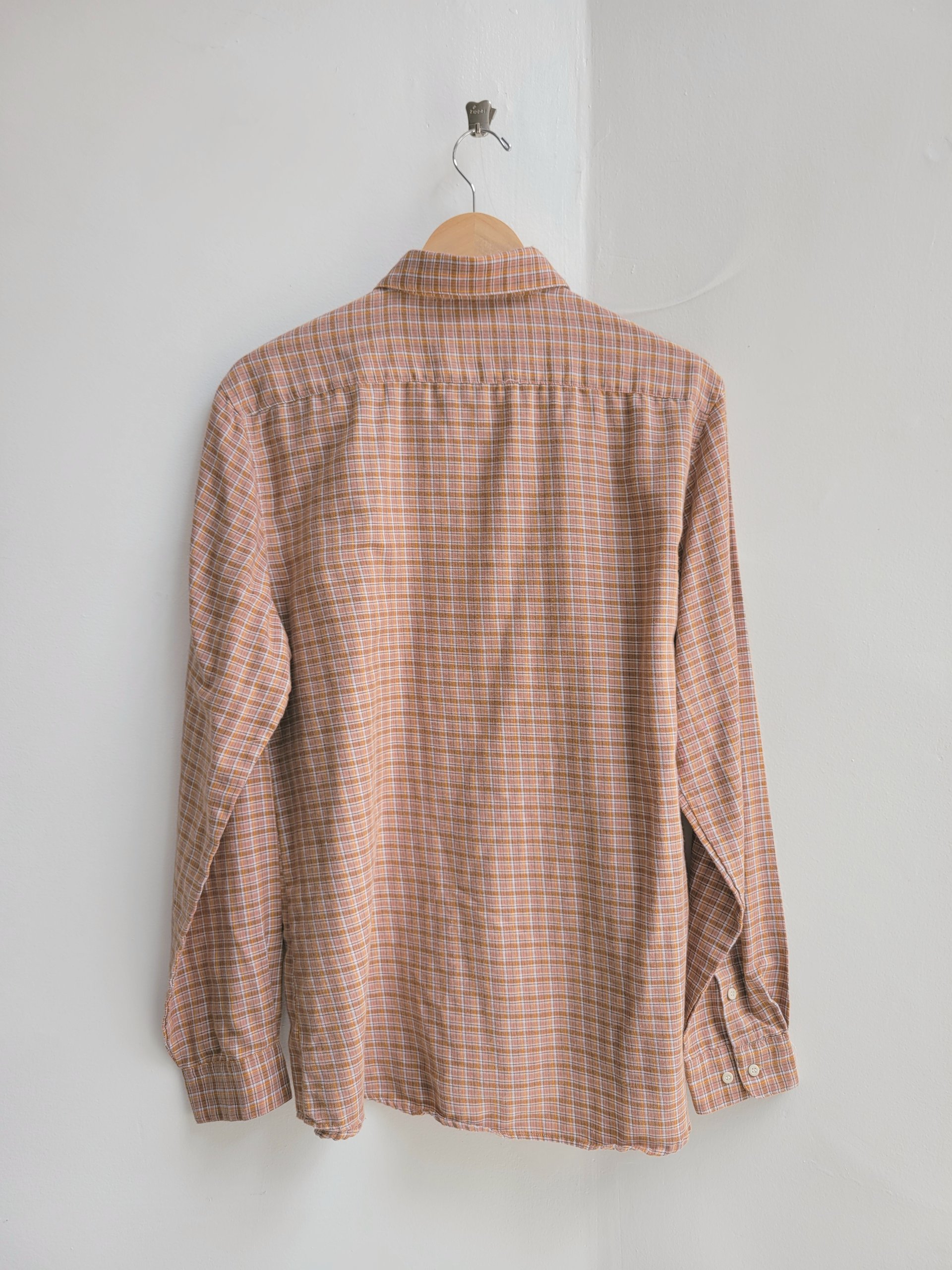 1980 grunge plaid button up shirt, size large