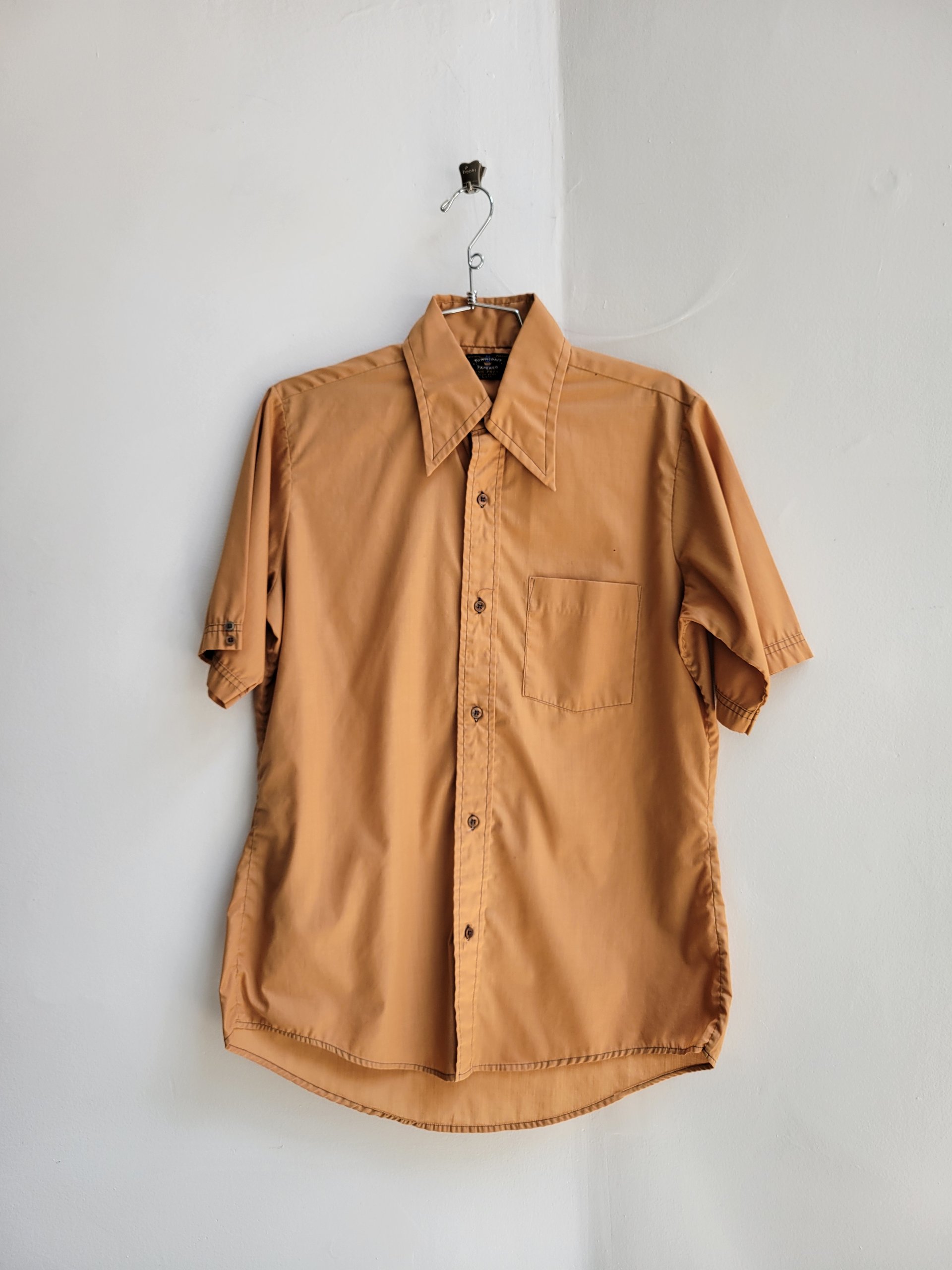 1970 Towncraft brown button up shirt, medium