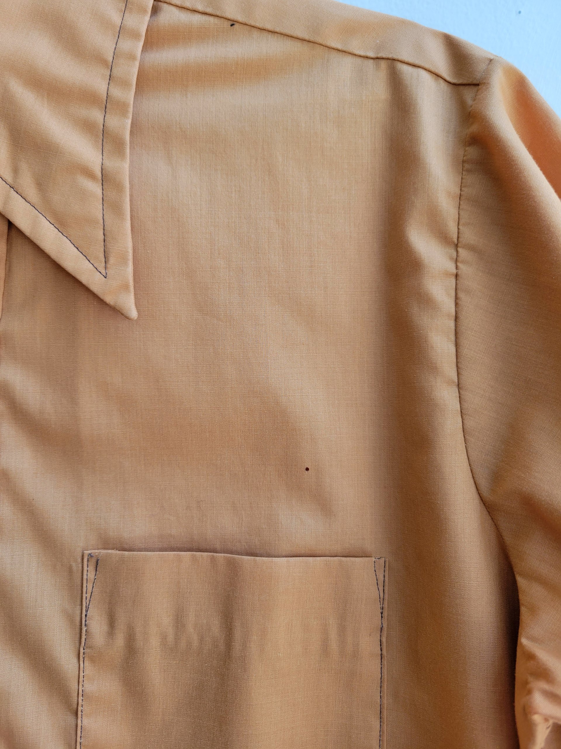 1970 Towncraft brown button up shirt, medium