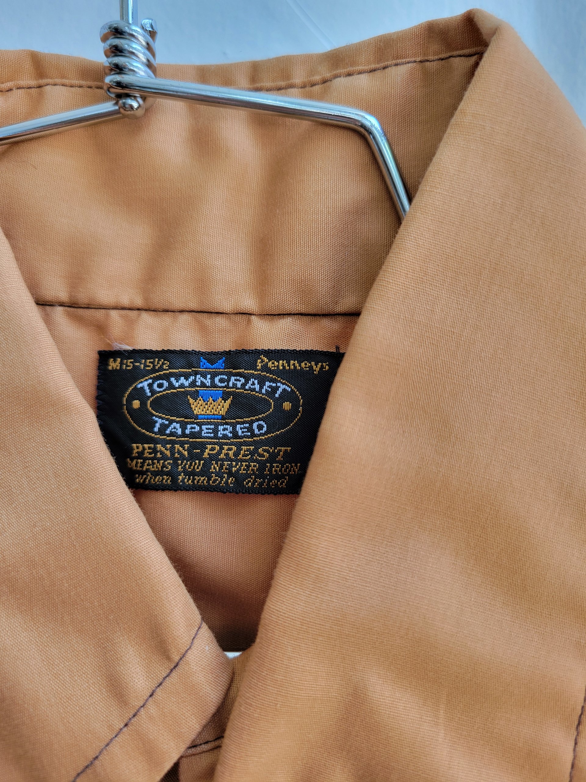 1970 Towncraft brown button up shirt, medium