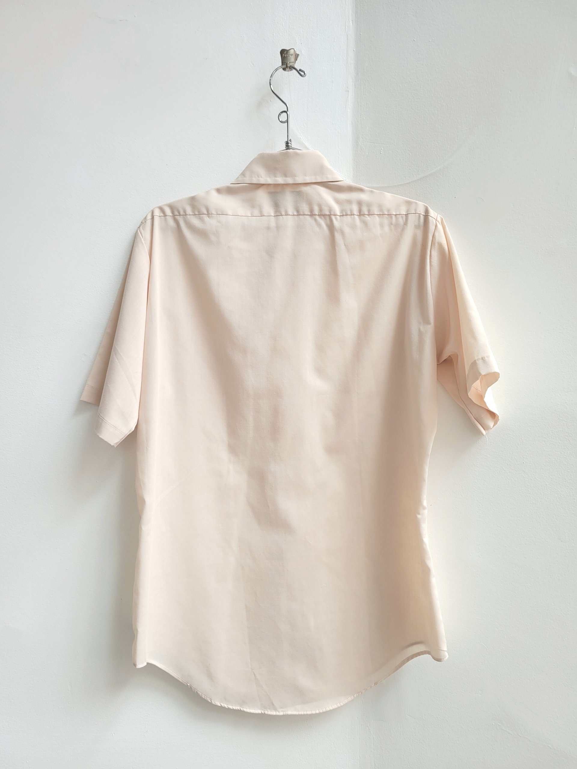 1970 Kmart beige button up shirt, medium