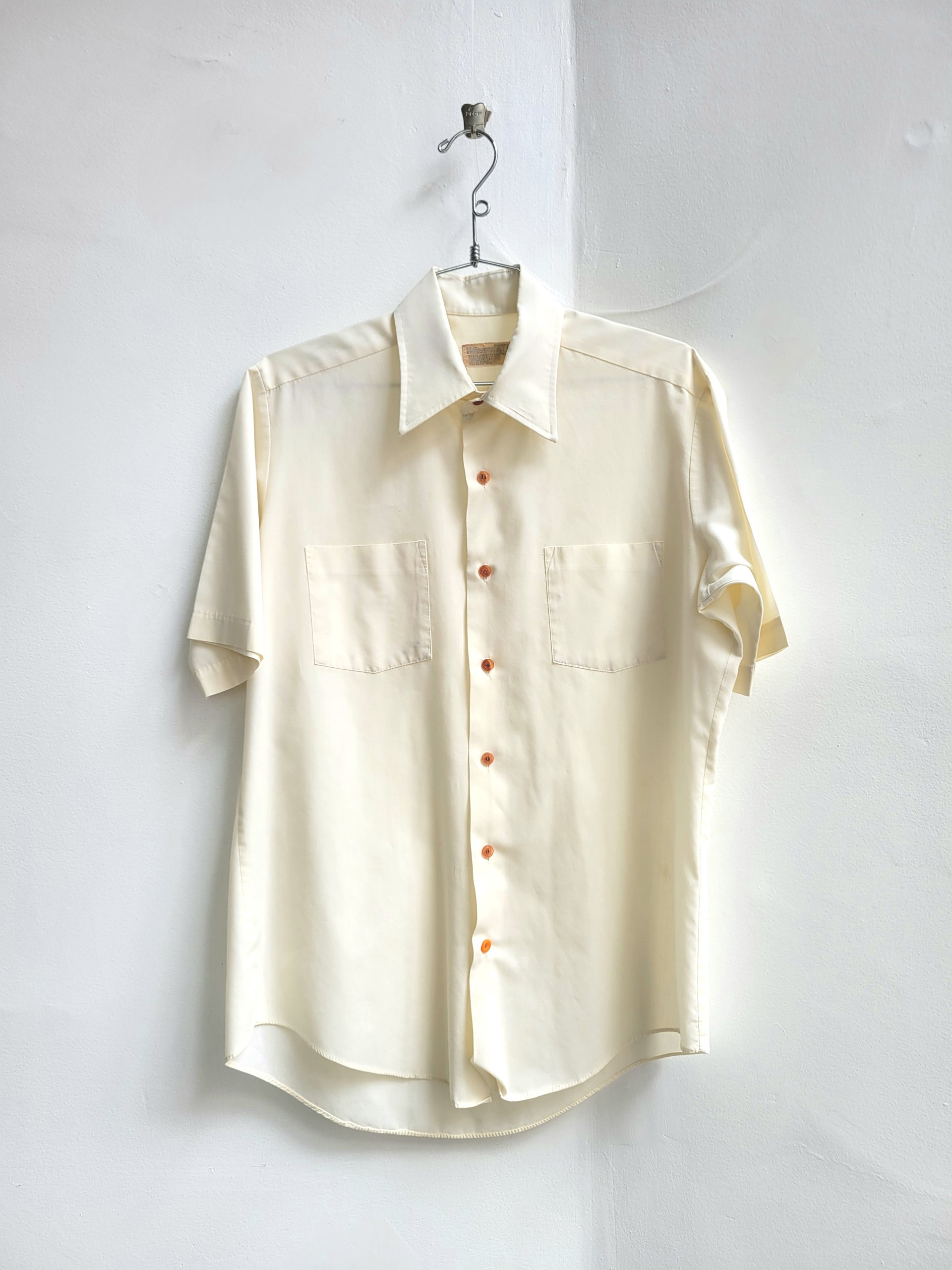 1970 Wedgefield yellow button up shirt, medium