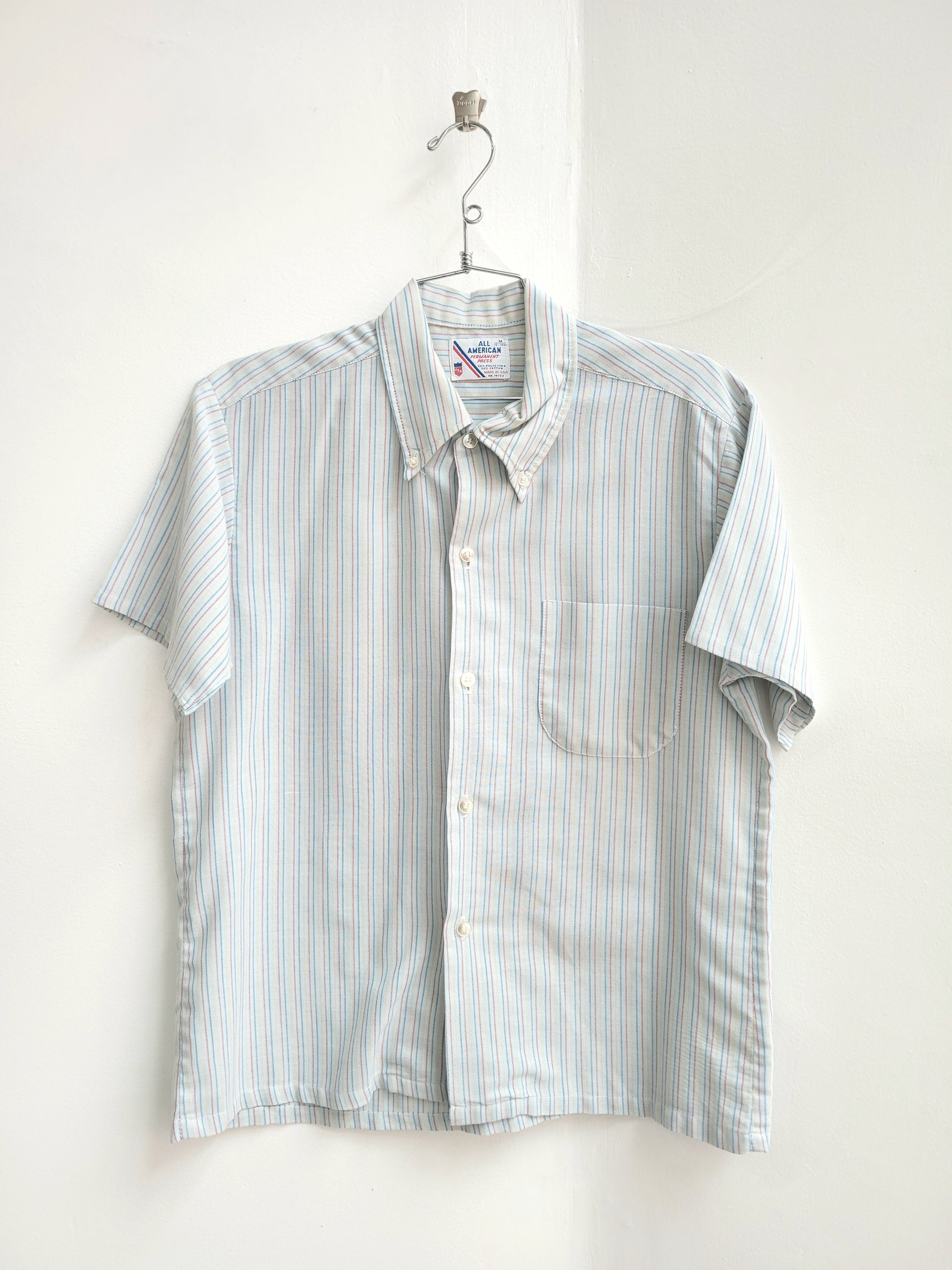 1970 All American striped button up oxford shirt, medium