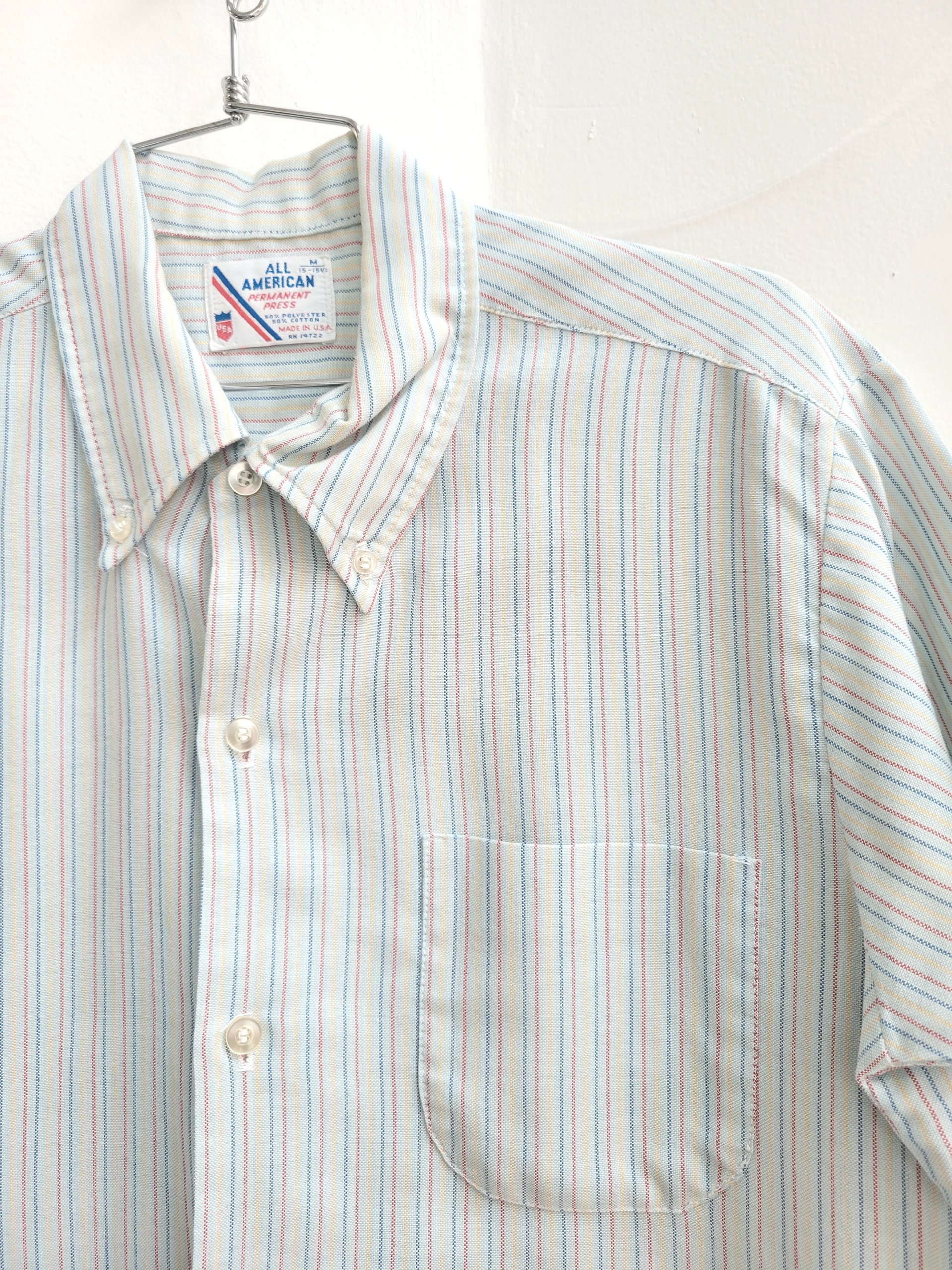 1970 All American striped button up oxford shirt, medium