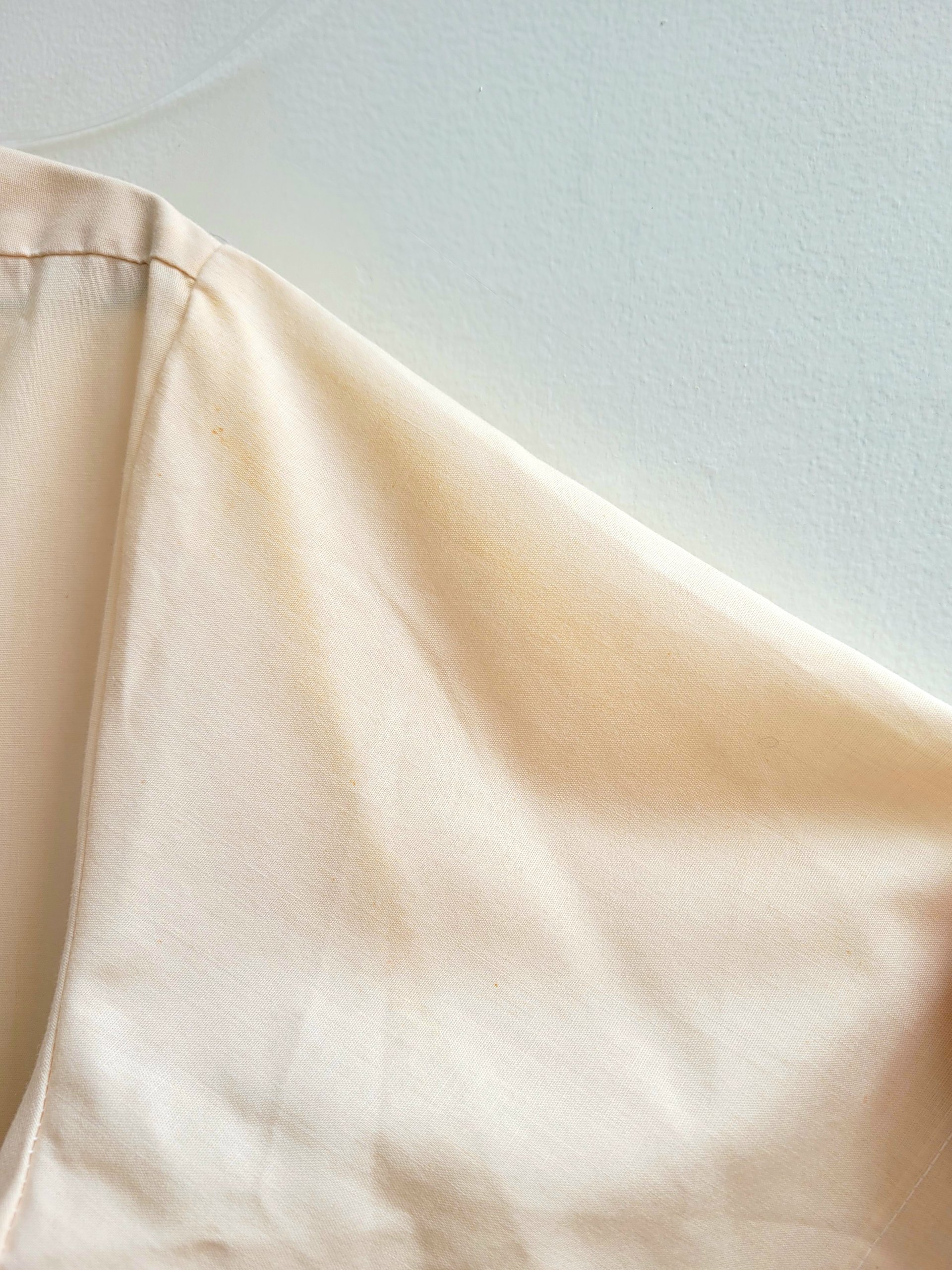 1970 Kmart beige button up shirt, medium