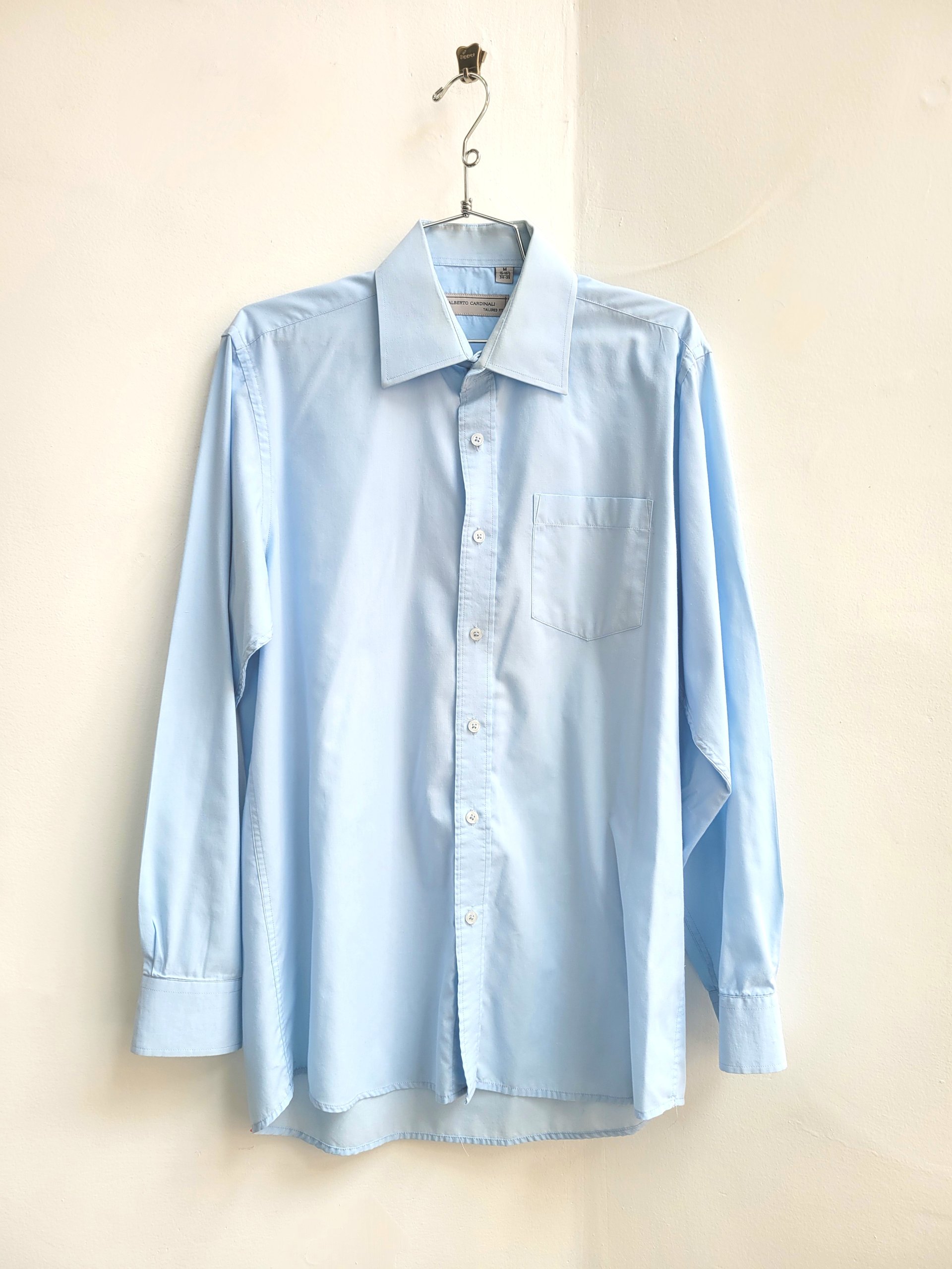 1990 Alberto Cardinali blue button up shirt, medium
