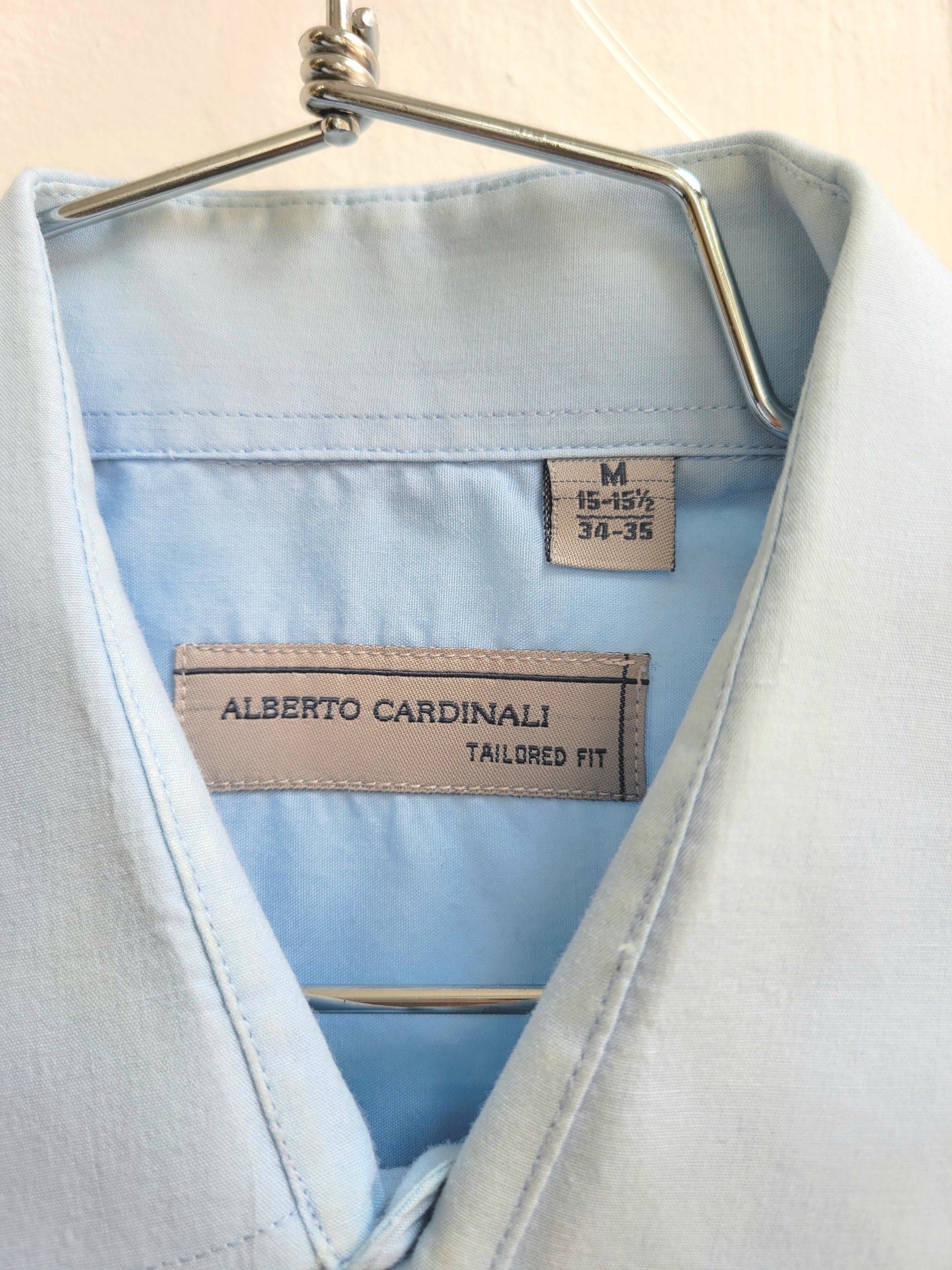 1990 Alberto Cardinali blue button up shirt, medium