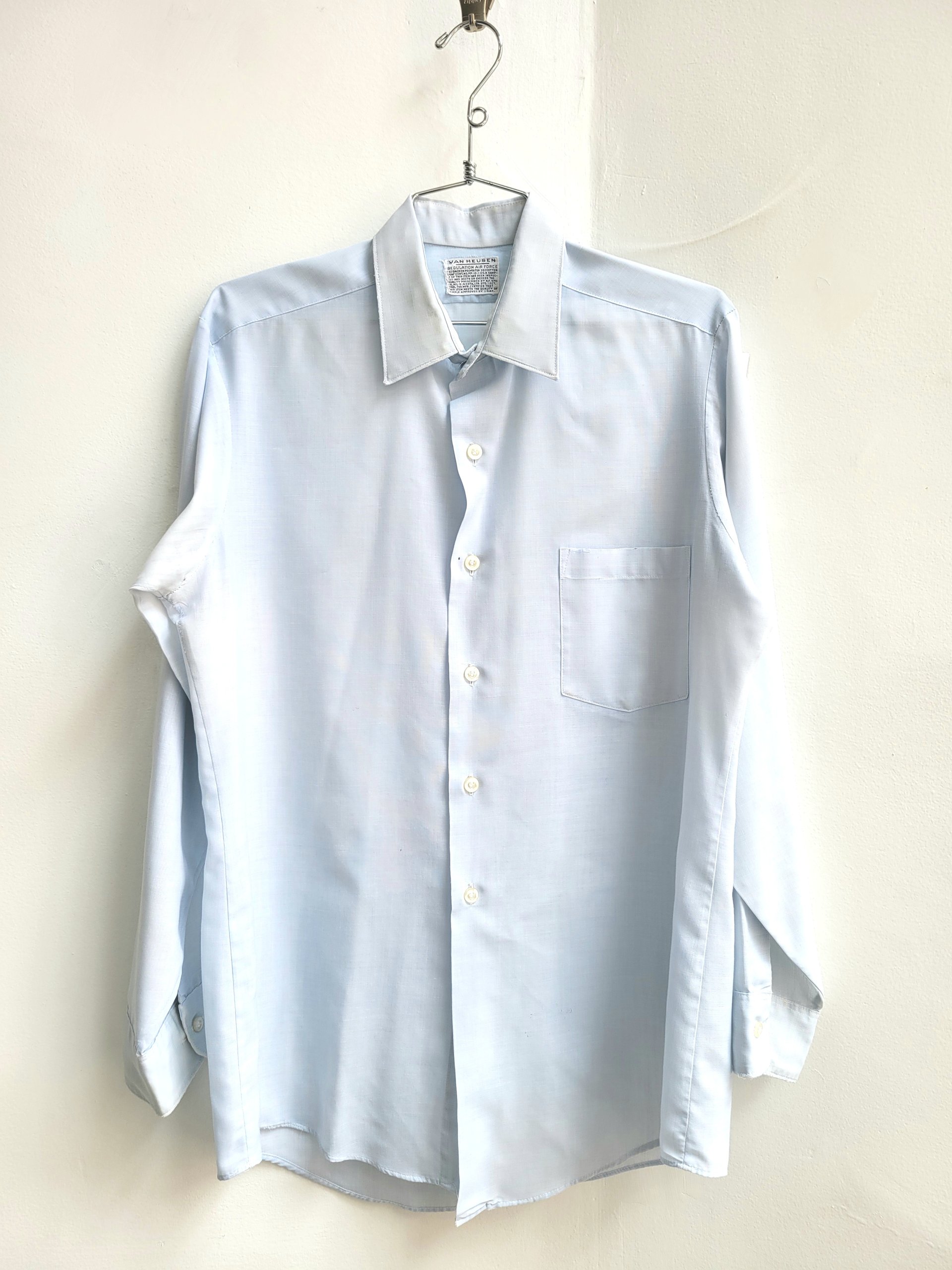 1960 Van Heusen Air Force blue button up shirt, medium