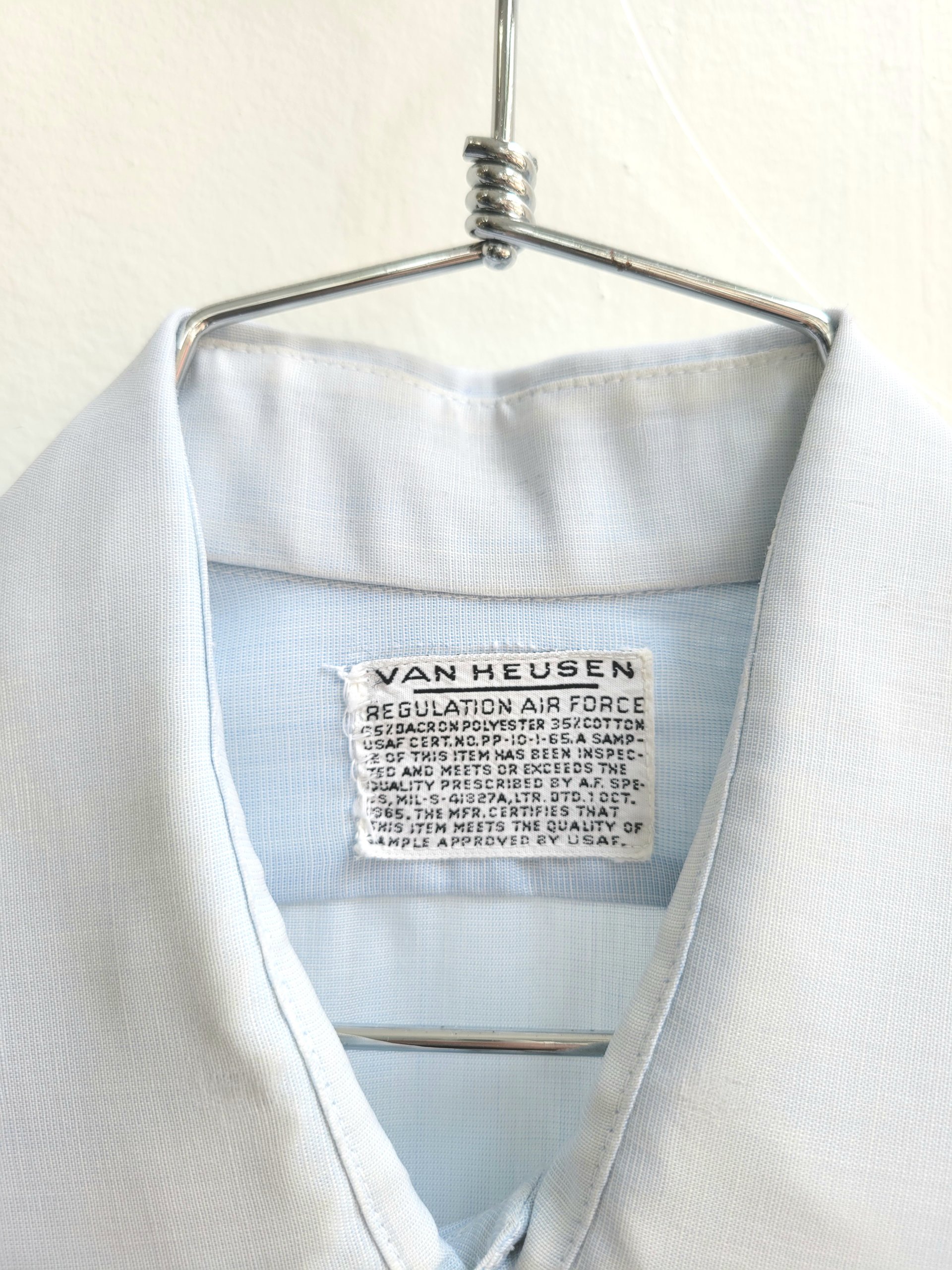 1960 Van Heusen Air Force blue button up shirt, medium