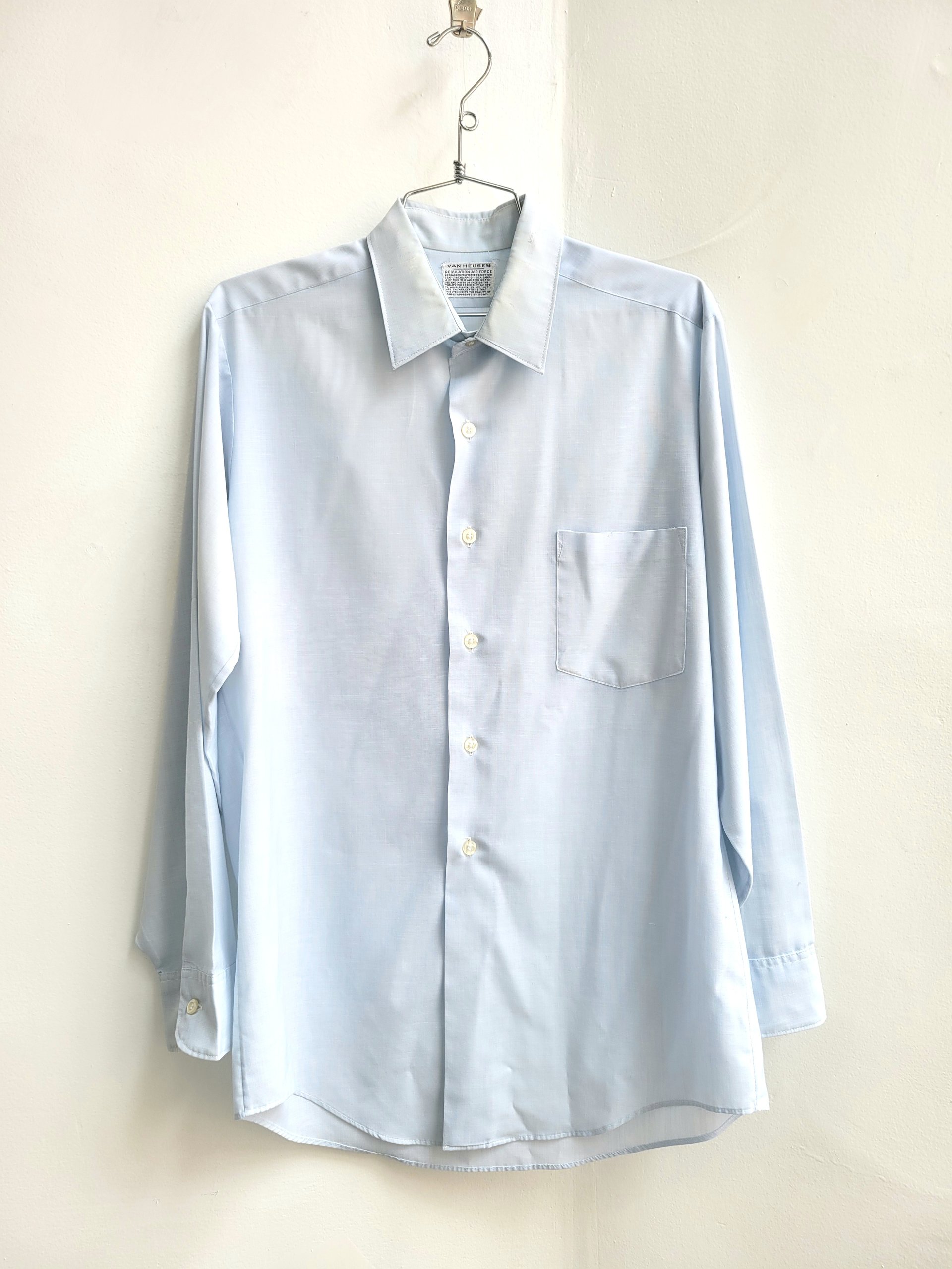 1960 Van Heusen Air Force blue button up shirt, medium