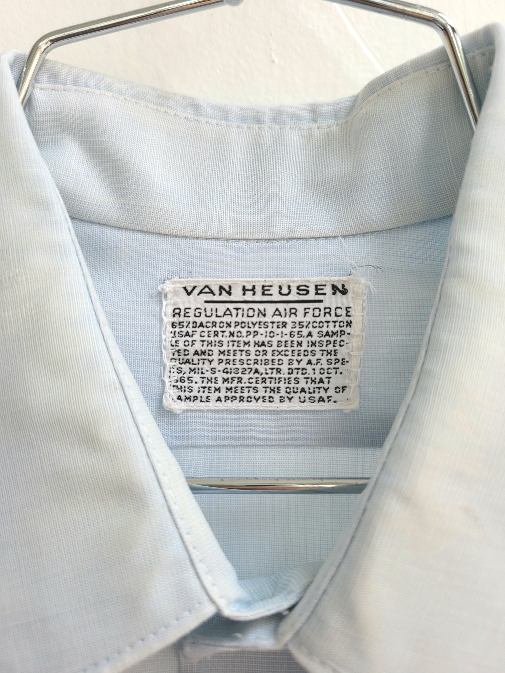 1960 Van Heusen Air Force blue button up shirt, medium