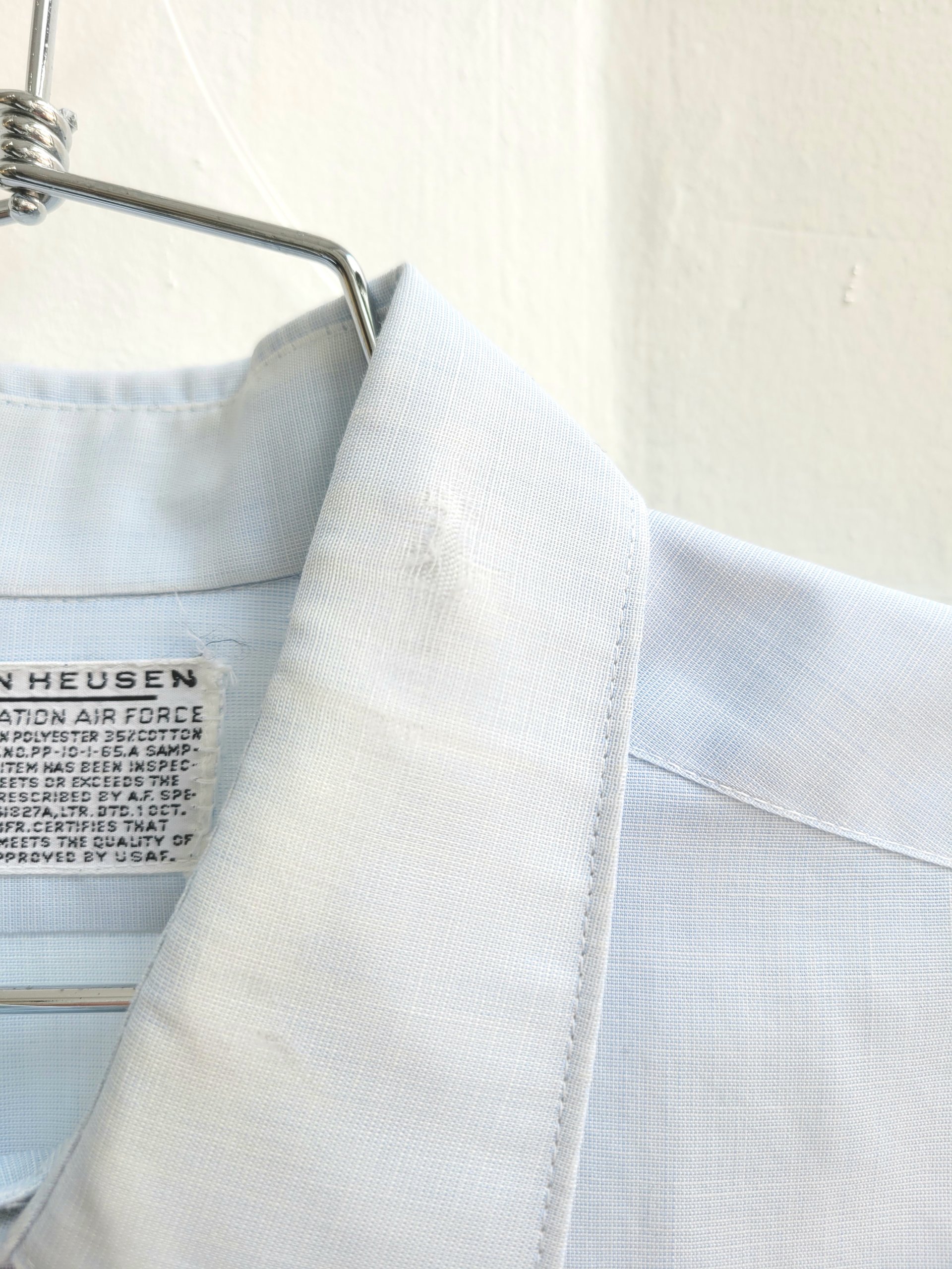 1960 Van Heusen Air Force blue button up shirt, medium