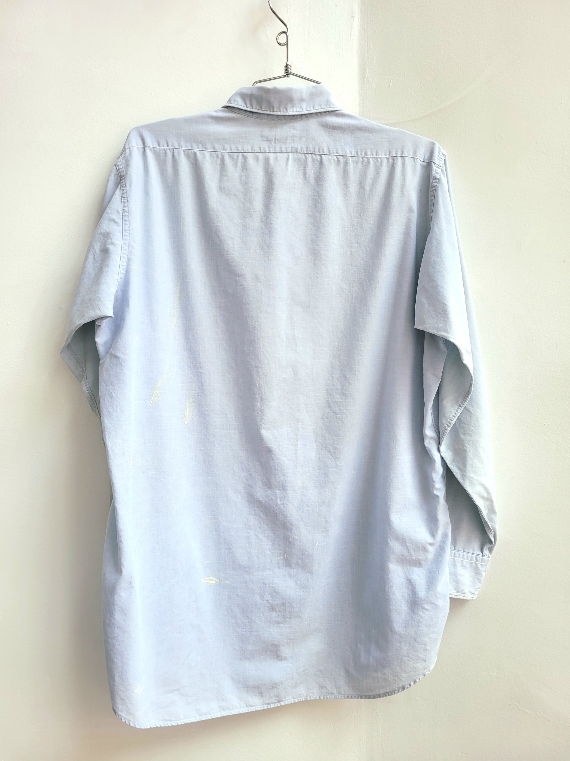 1960 Manhattan Air Force blue button up shirt, medium