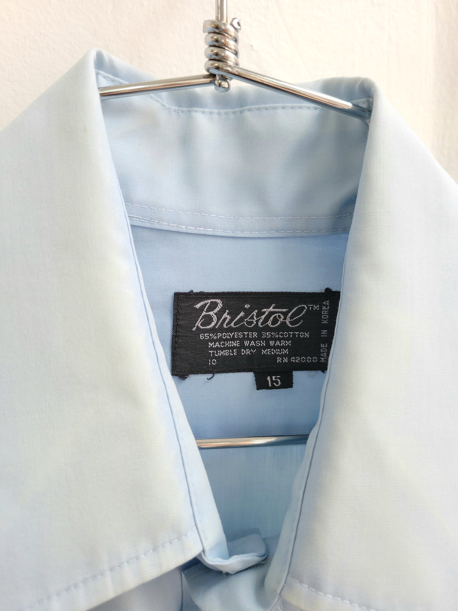 1970 Bristol blue button up shirt, medium