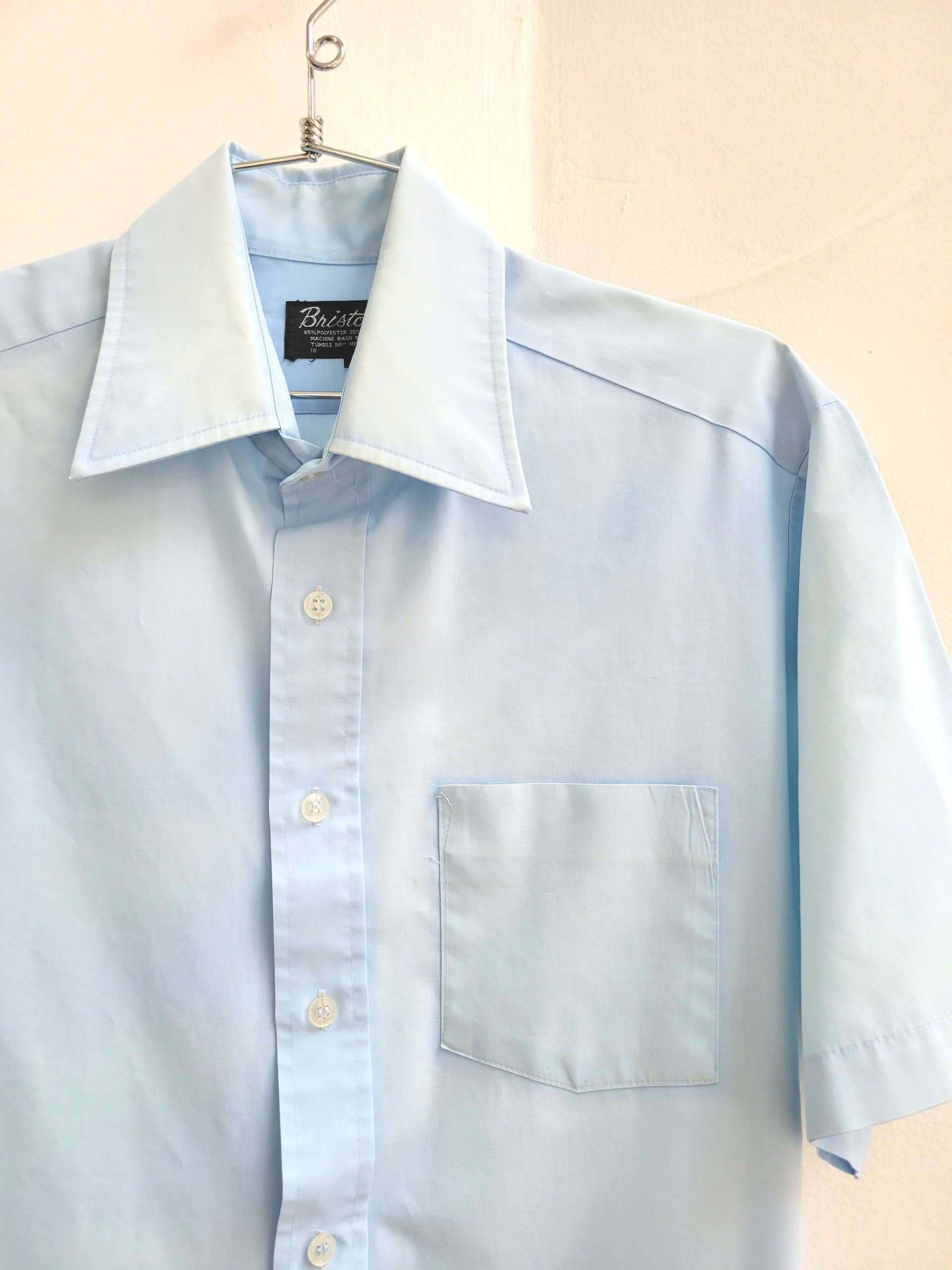 1970 Bristol blue button up shirt, medium