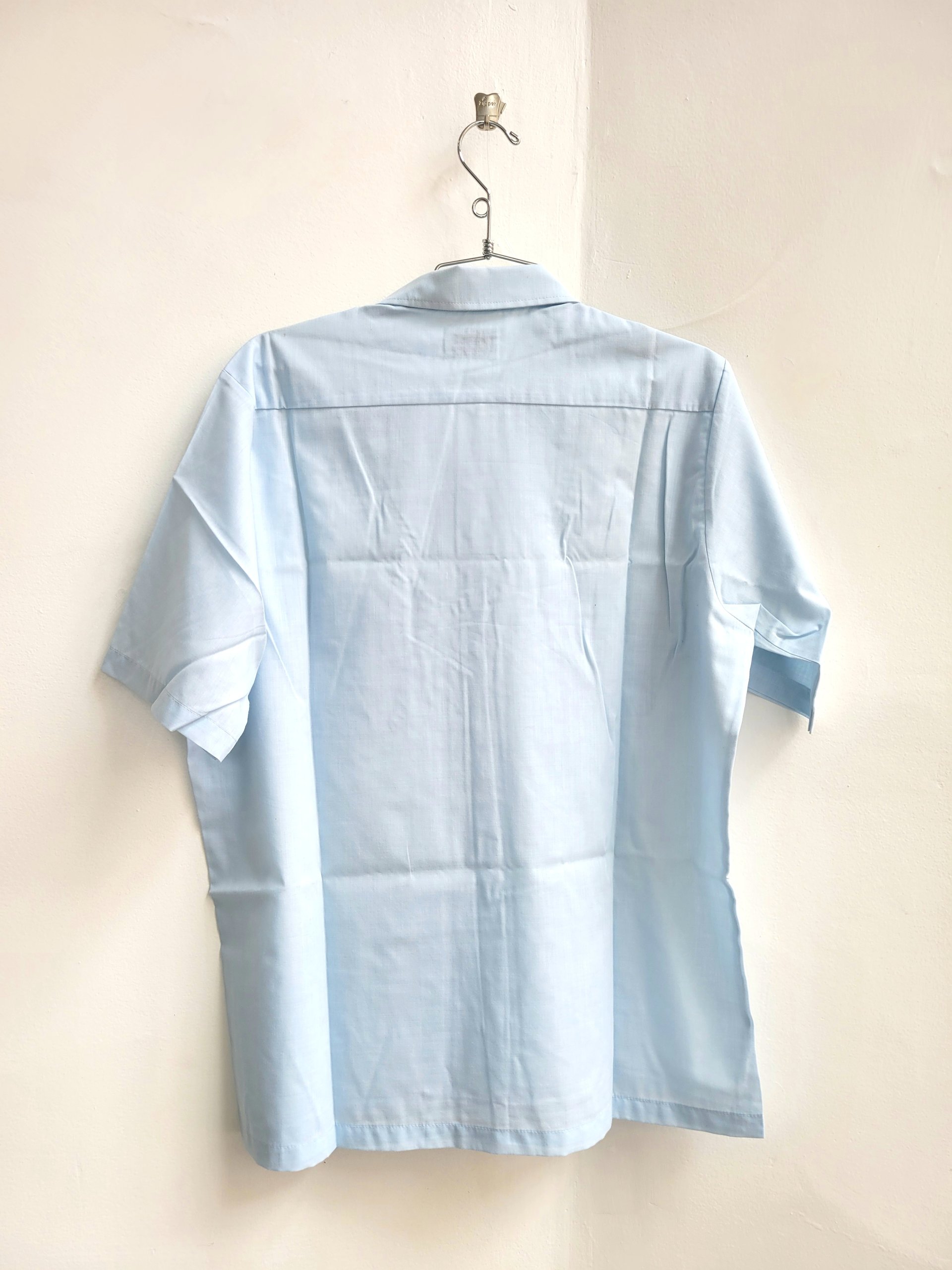 1960 Cranbrook blue button up shirt, medium