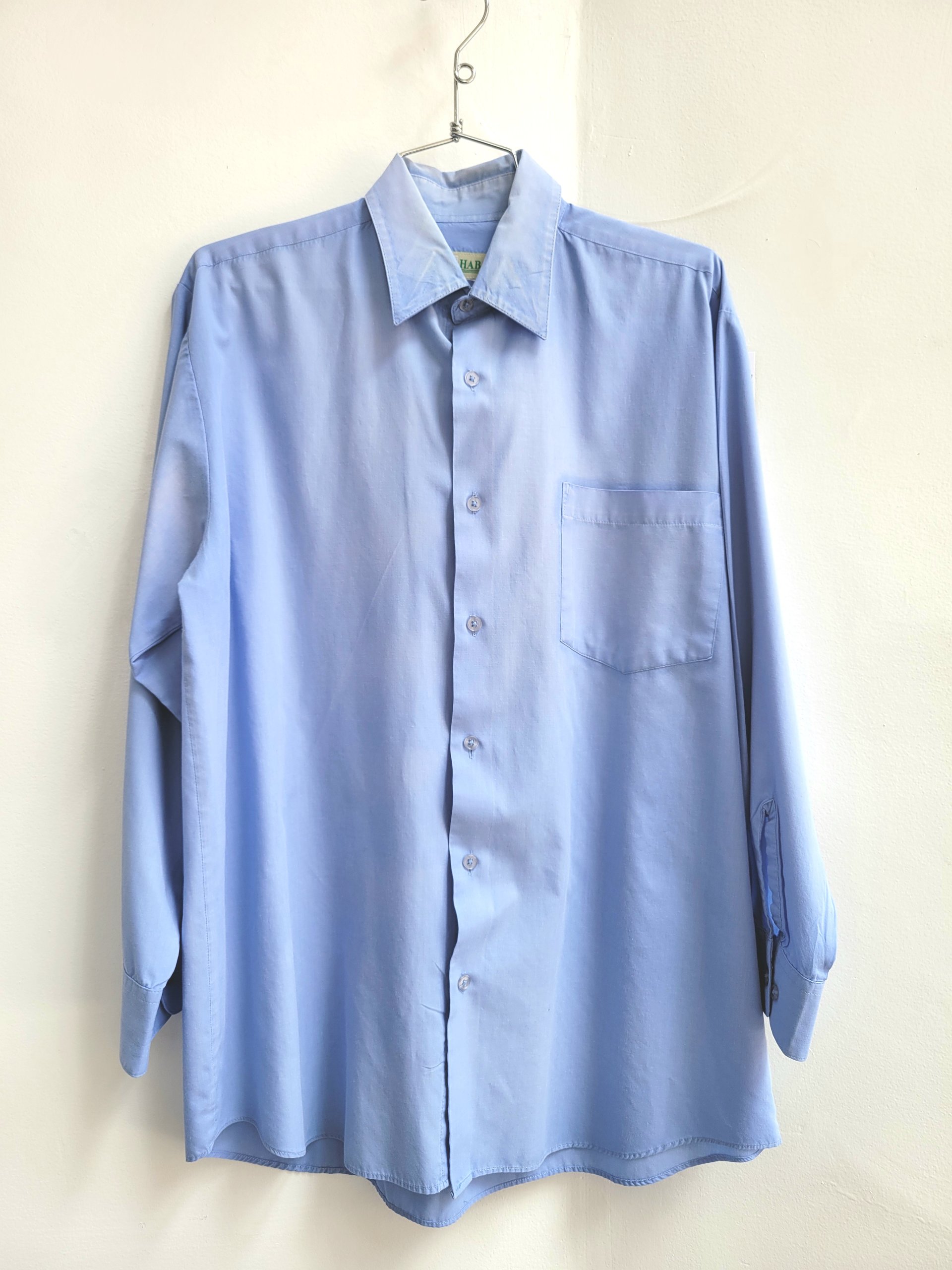 1980 Haband light blue button up shirt, large