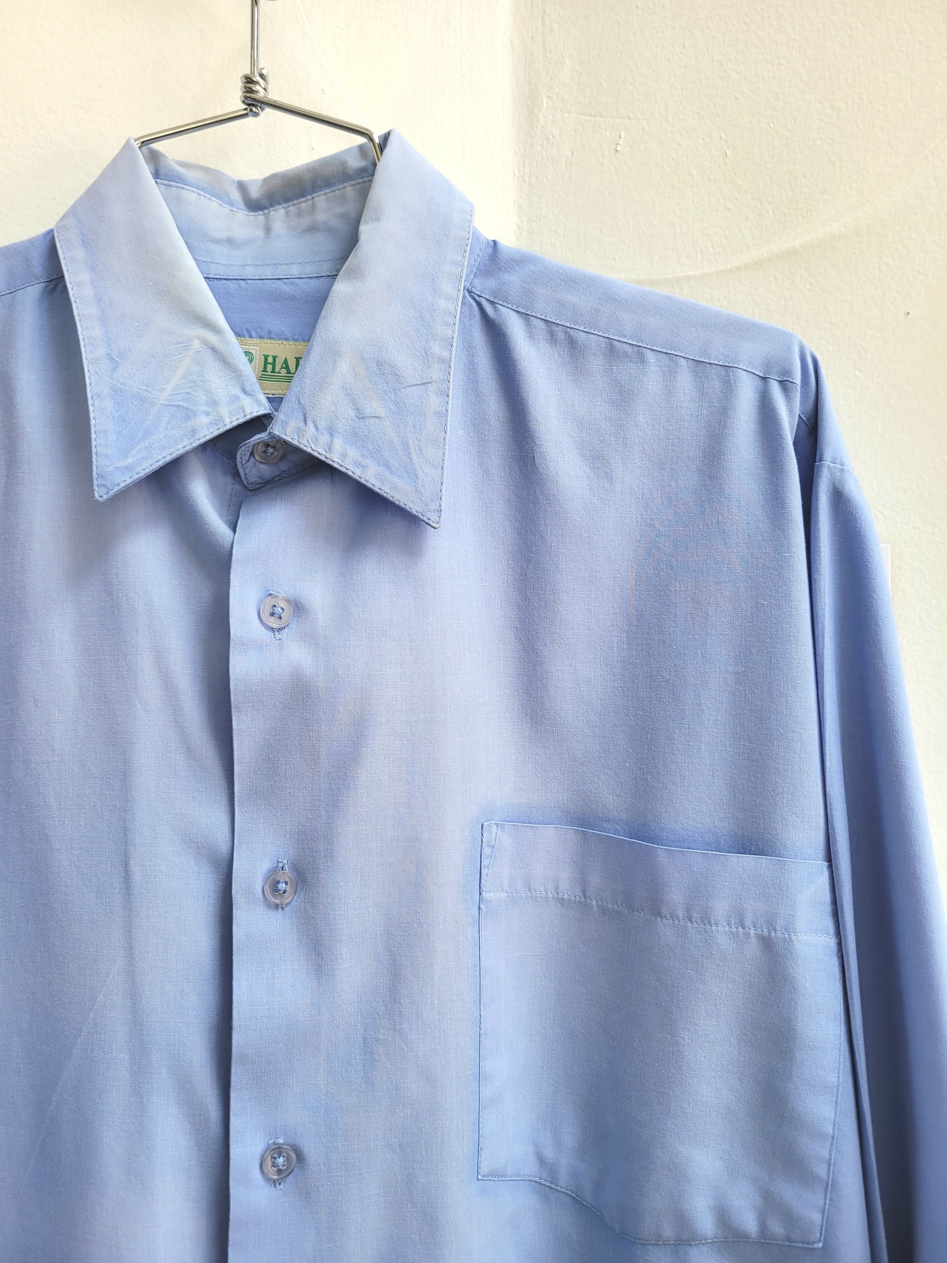 1980 Haband light blue button up shirt, large